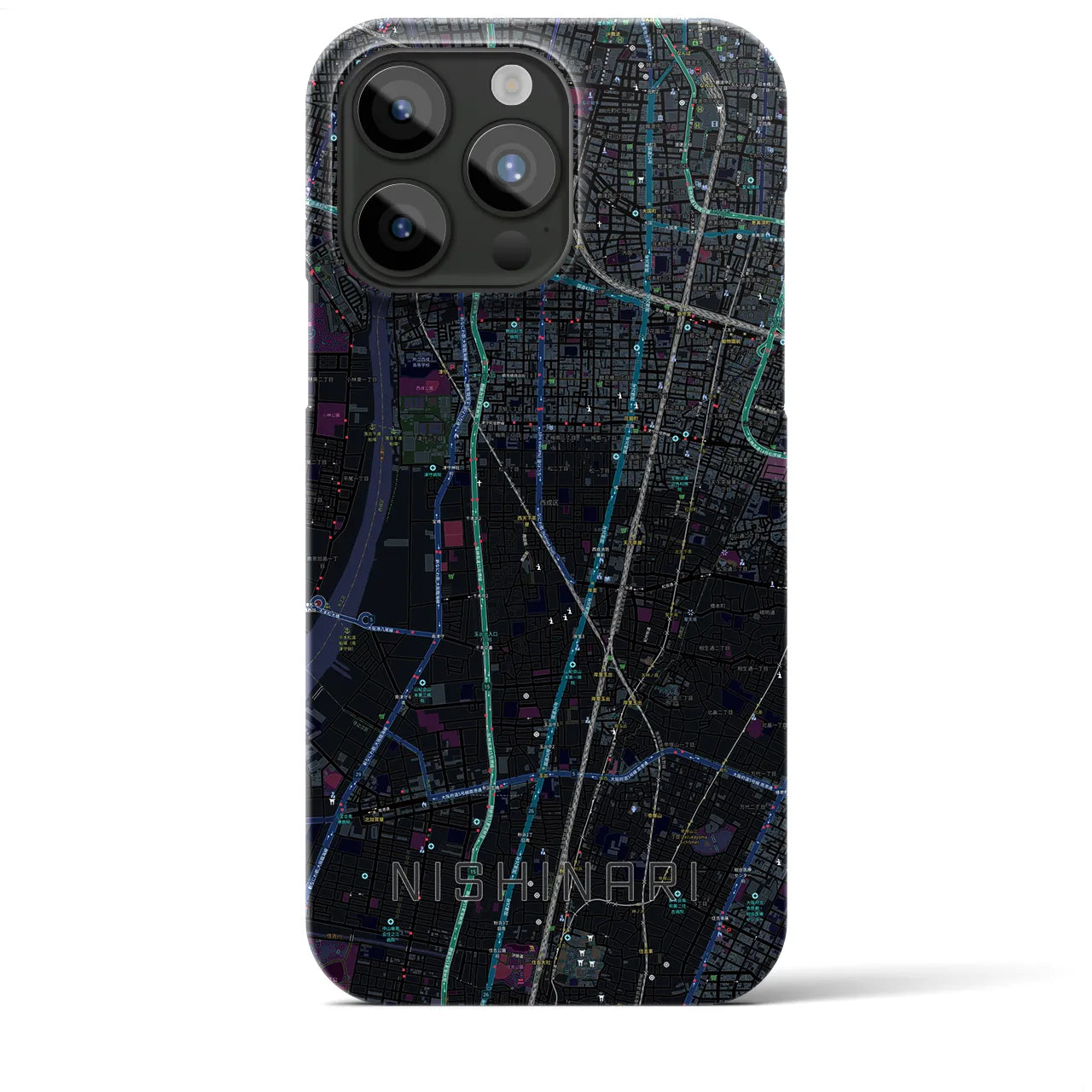 【西成(大阪府)】地図柄iPhoneケース(バックカバータイプ)