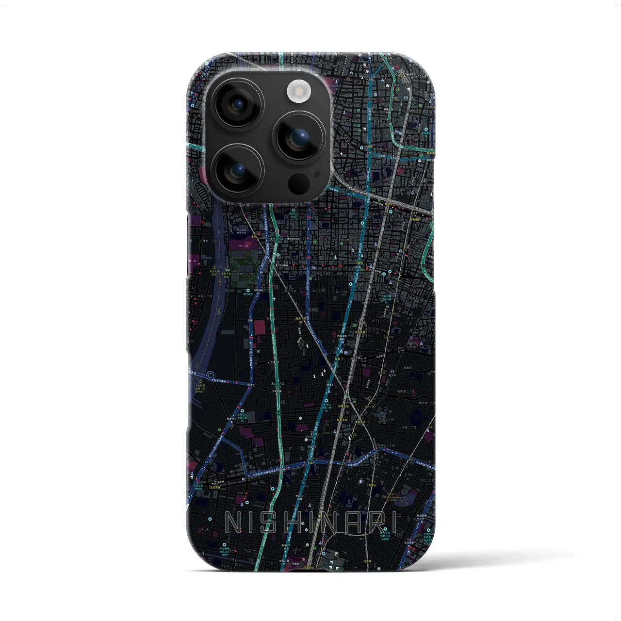 【西成(大阪府)】地図柄iPhoneケース(バックカバータイプ)