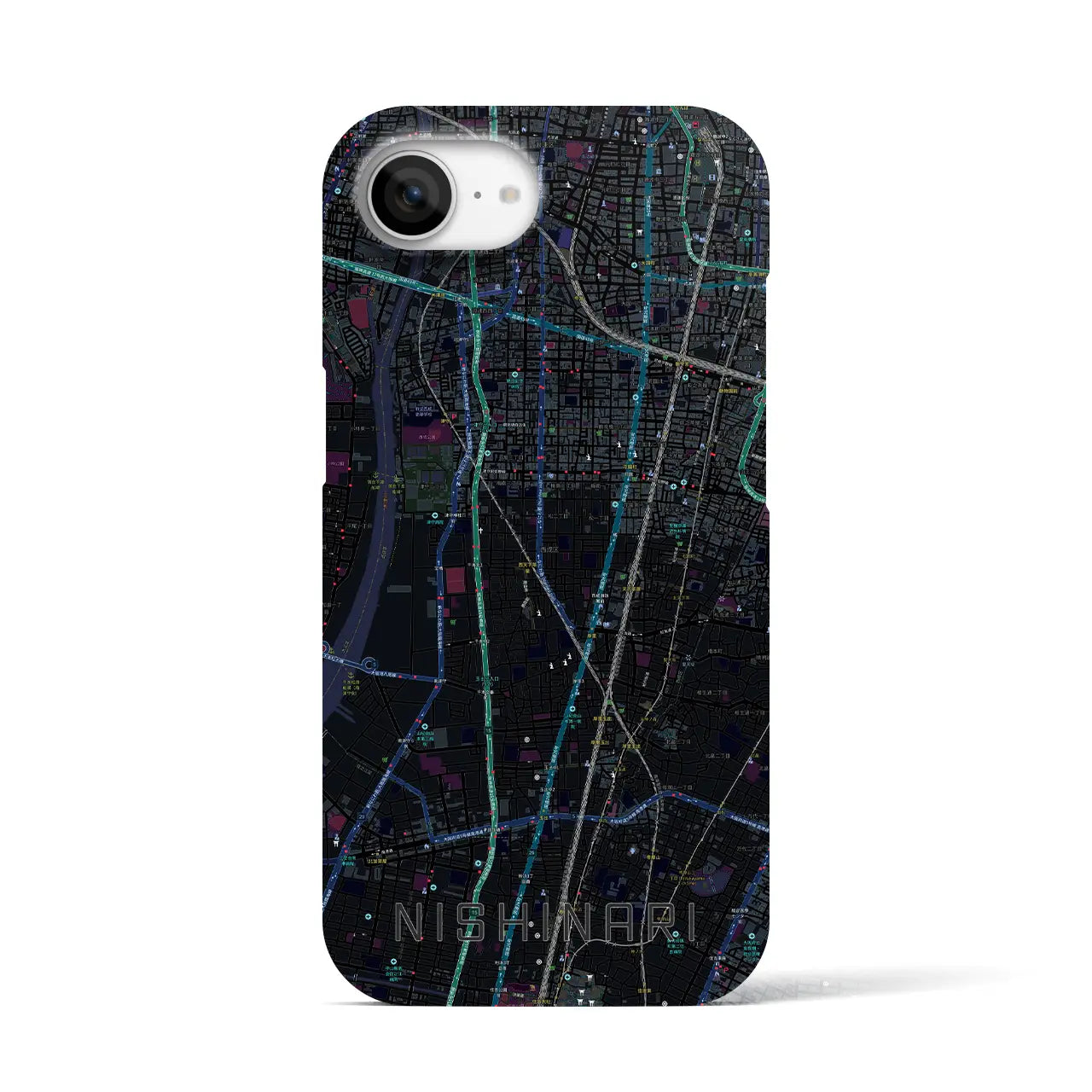 【西成(大阪府)】地図柄iPhoneケース(バックカバータイプ)