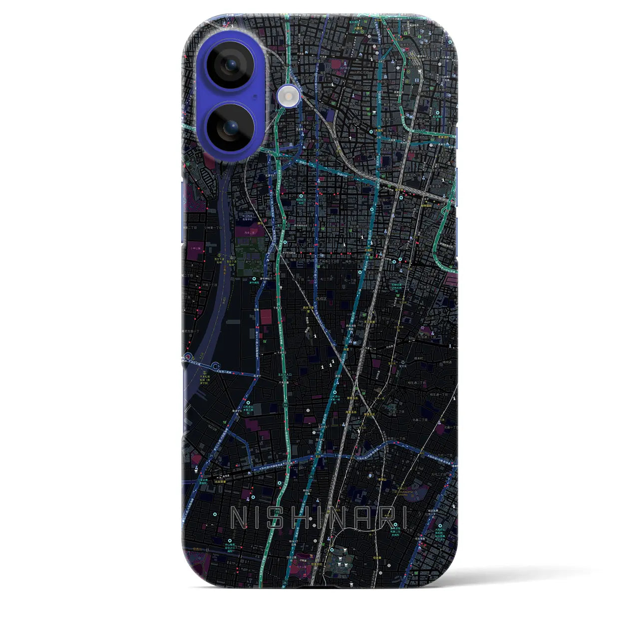 【西成(大阪府)】地図柄iPhoneケース(バックカバータイプ)