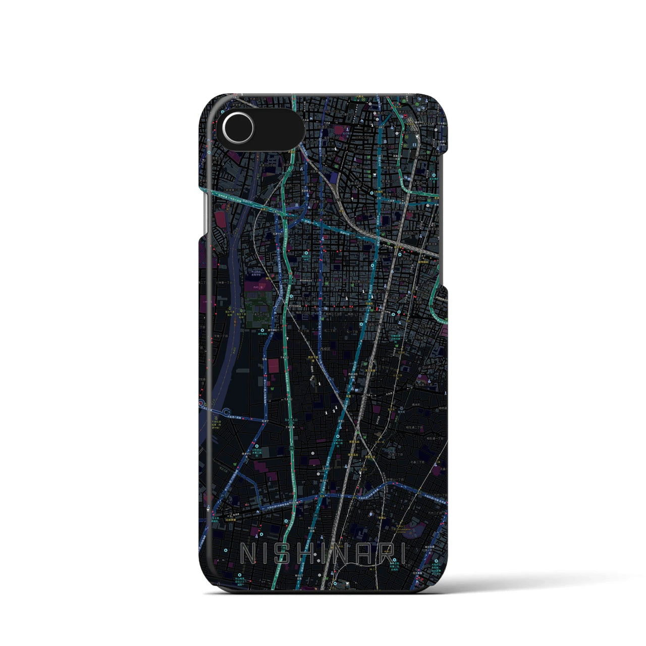 【西成(大阪府)】地図柄iPhoneケース(バックカバータイプ)