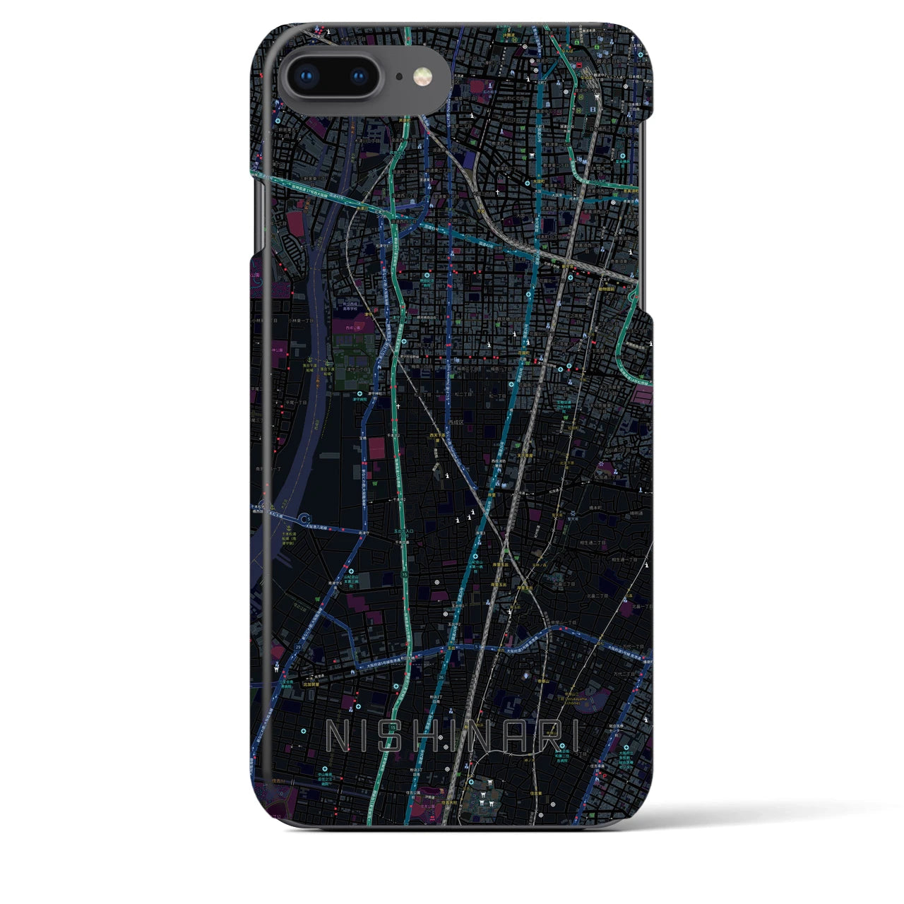 【西成(大阪府)】地図柄iPhoneケース(バックカバータイプ)