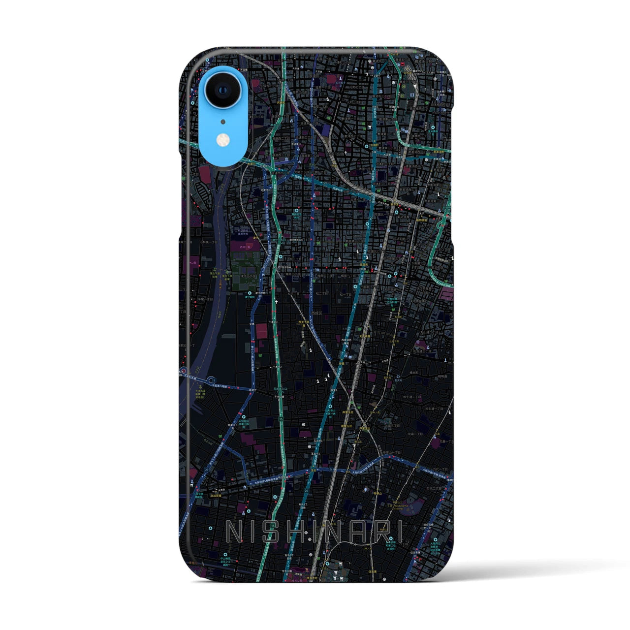 【西成(大阪府)】地図柄iPhoneケース(バックカバータイプ)