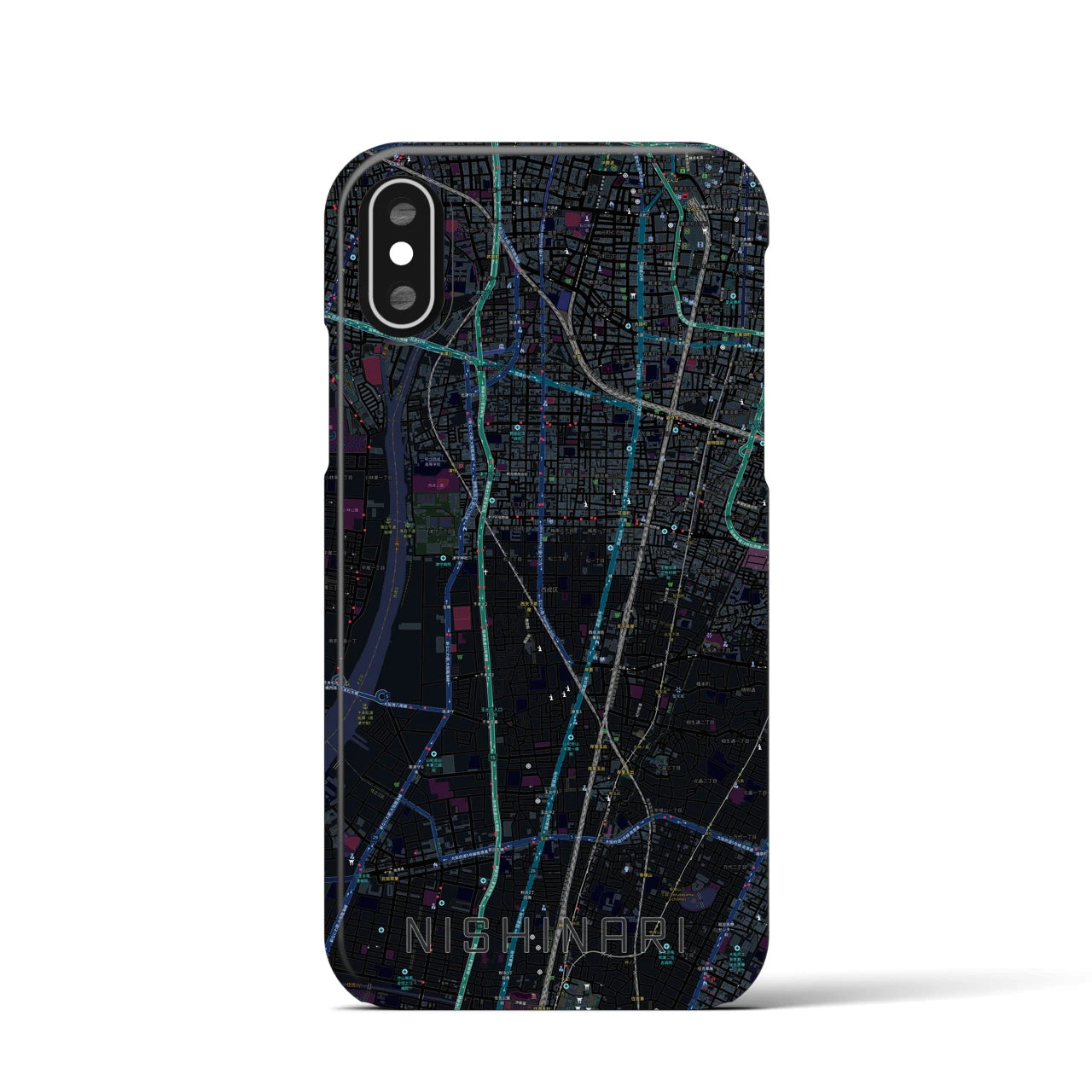 【西成(大阪府)】地図柄iPhoneケース(バックカバータイプ)