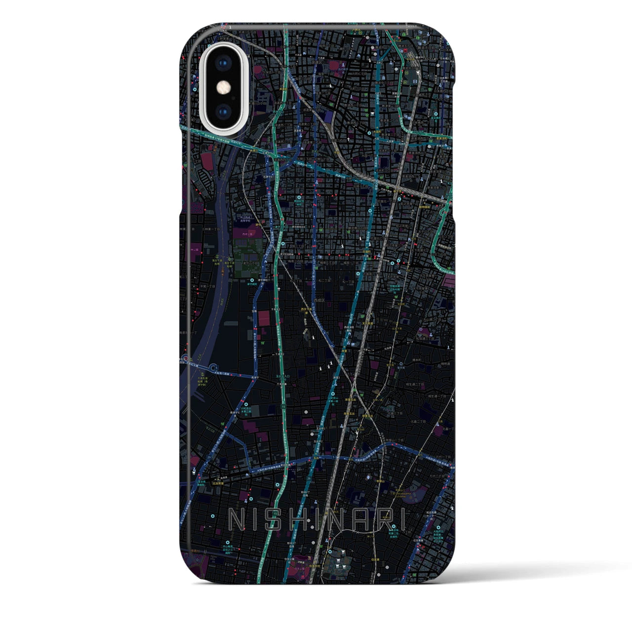 【西成(大阪府)】地図柄iPhoneケース(バックカバータイプ)