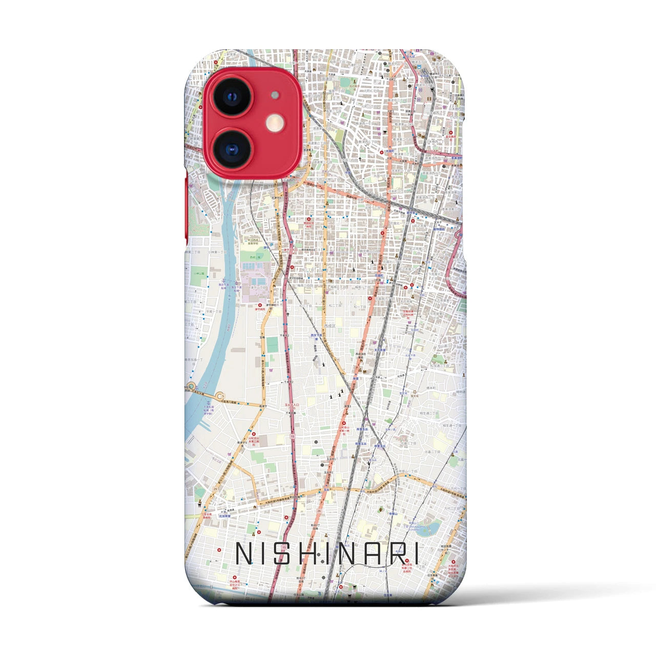 【西成(大阪府)】地図柄iPhoneケース(バックカバータイプ)