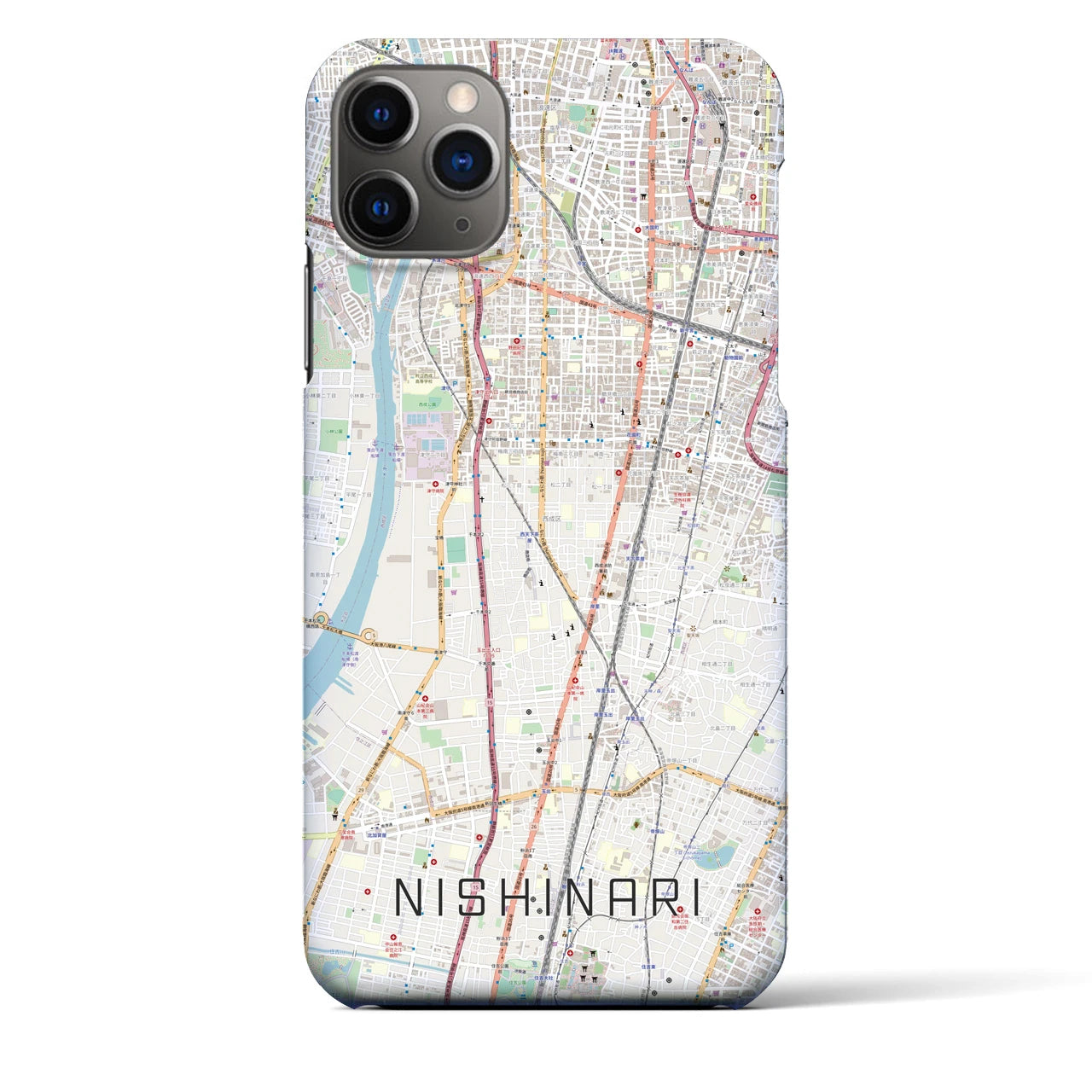 【西成(大阪府)】地図柄iPhoneケース(バックカバータイプ)