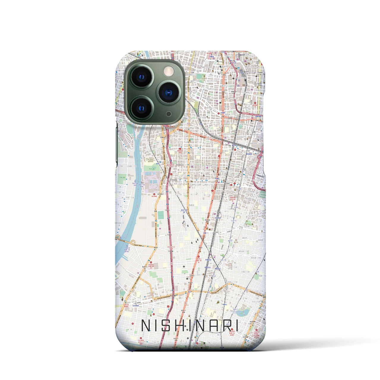 【西成(大阪府)】地図柄iPhoneケース(バックカバータイプ)