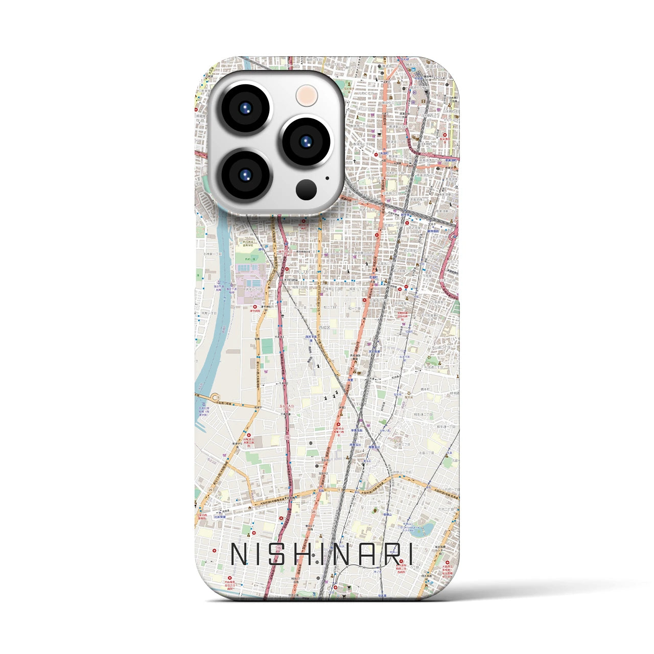 【西成(大阪府)】地図柄iPhoneケース(バックカバータイプ)