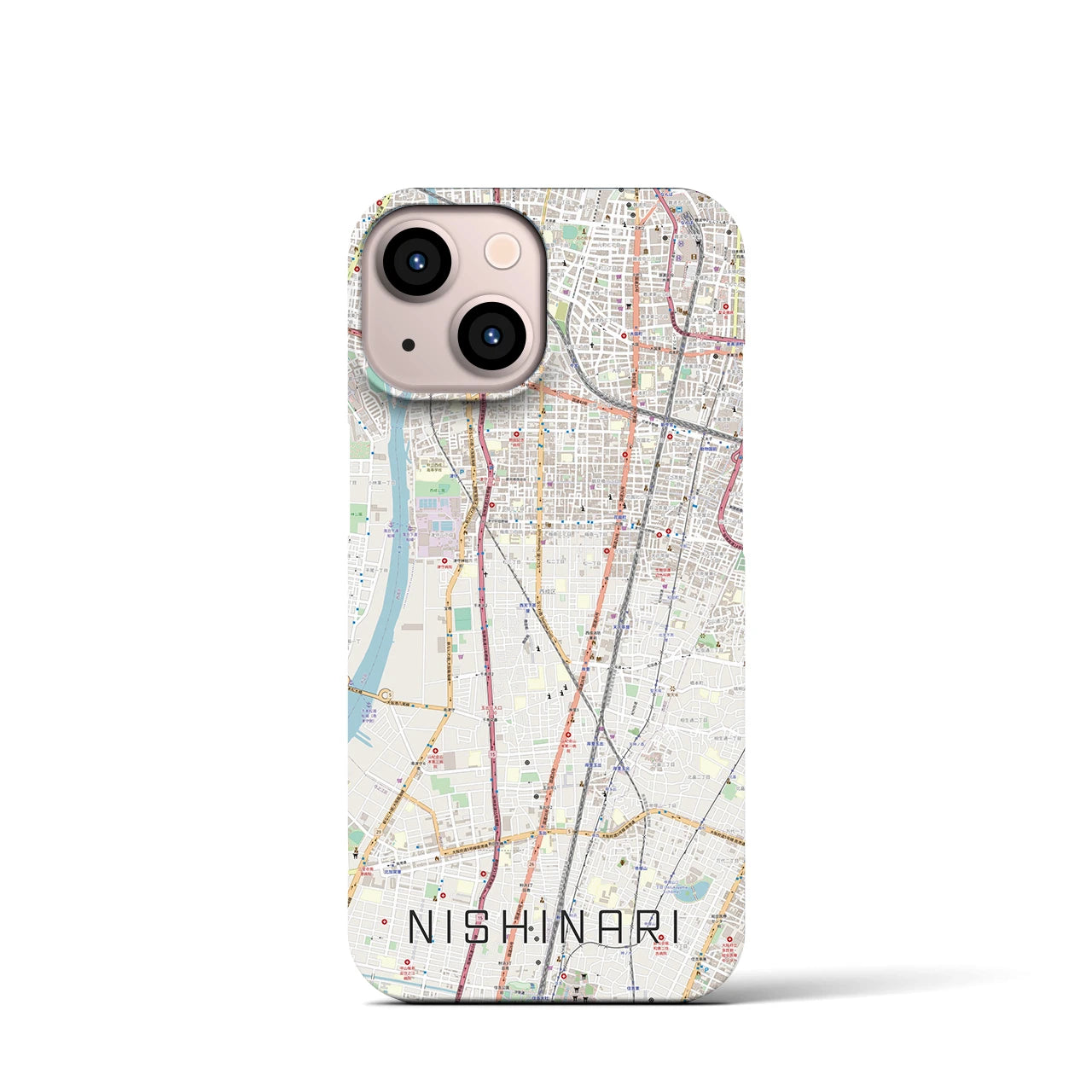 【西成(大阪府)】地図柄iPhoneケース(バックカバータイプ)