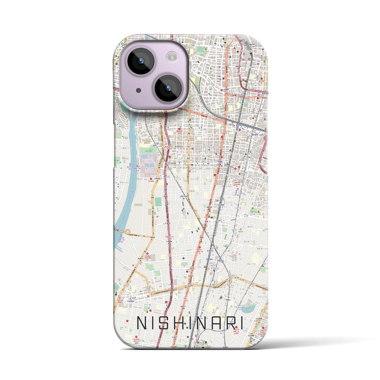 【西成(大阪府)】地図柄iPhoneケース(バックカバータイプ)