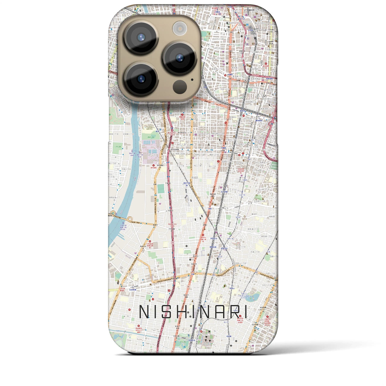 【西成(大阪府)】地図柄iPhoneケース(バックカバータイプ)