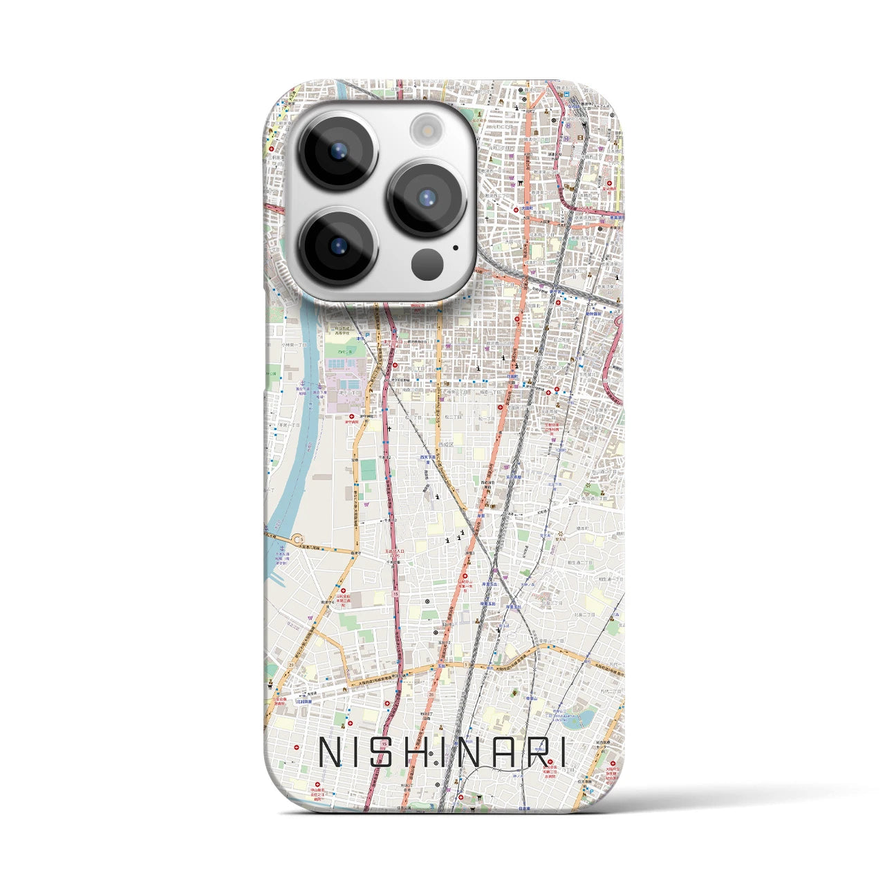 【西成(大阪府)】地図柄iPhoneケース(バックカバータイプ)