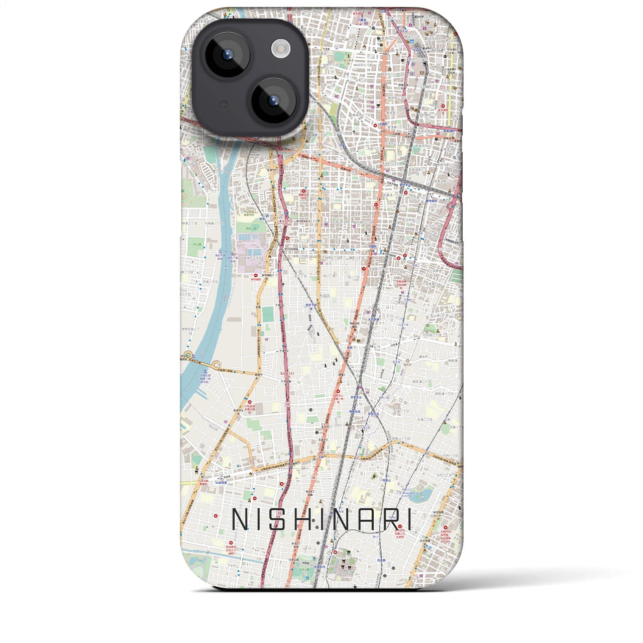 【西成(大阪府)】地図柄iPhoneケース(バックカバータイプ)