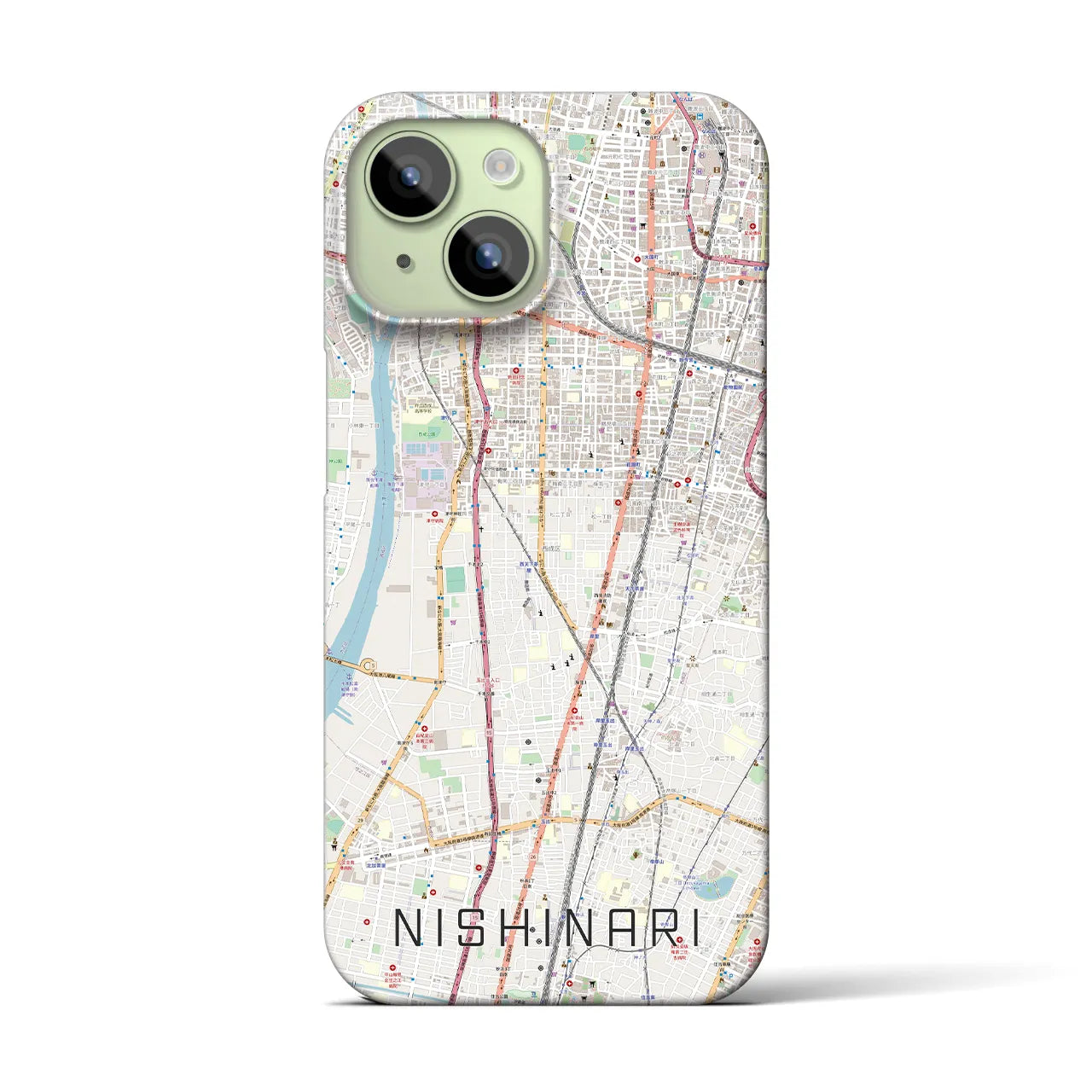 【西成(大阪府)】地図柄iPhoneケース(バックカバータイプ)