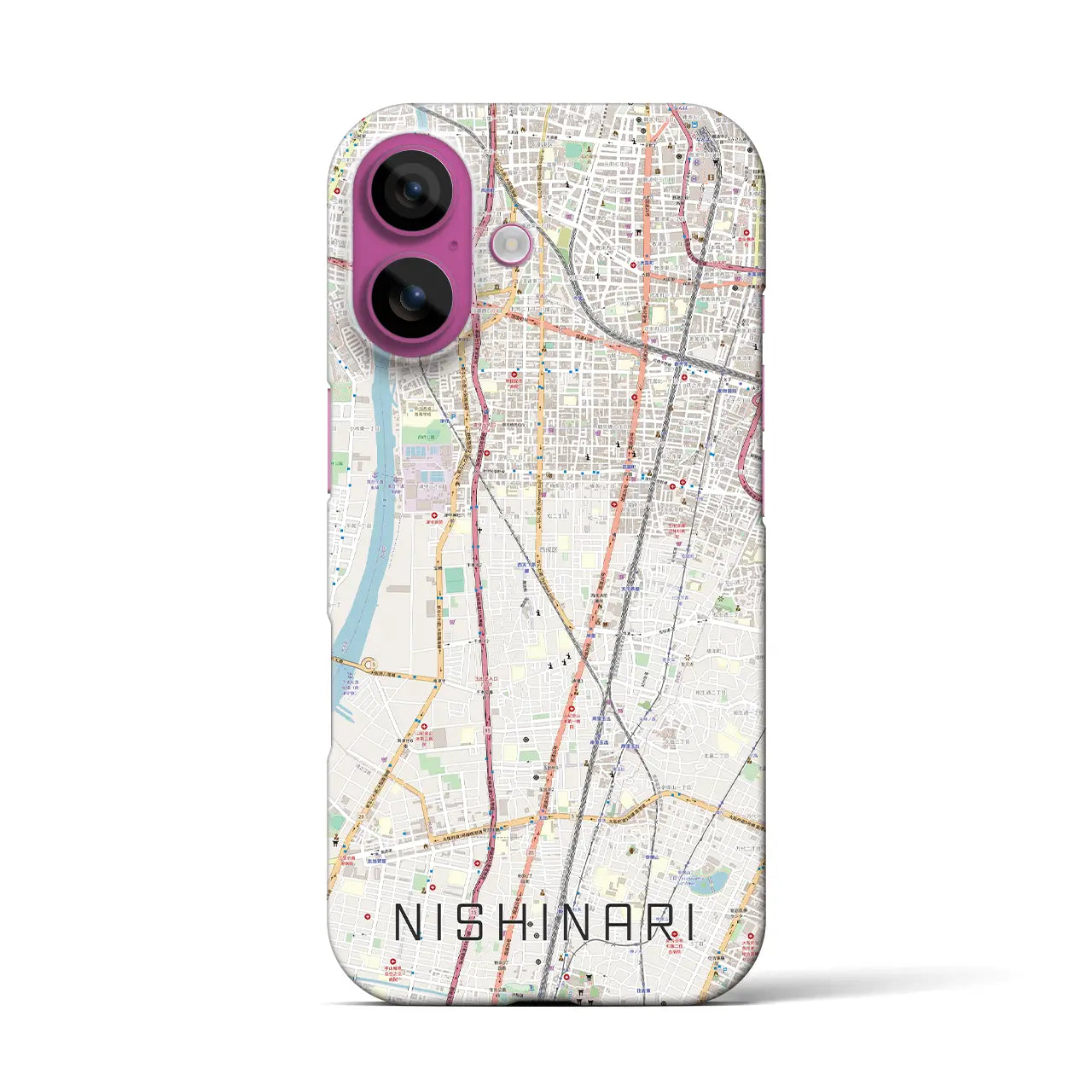【西成(大阪府)】地図柄iPhoneケース(バックカバータイプ)