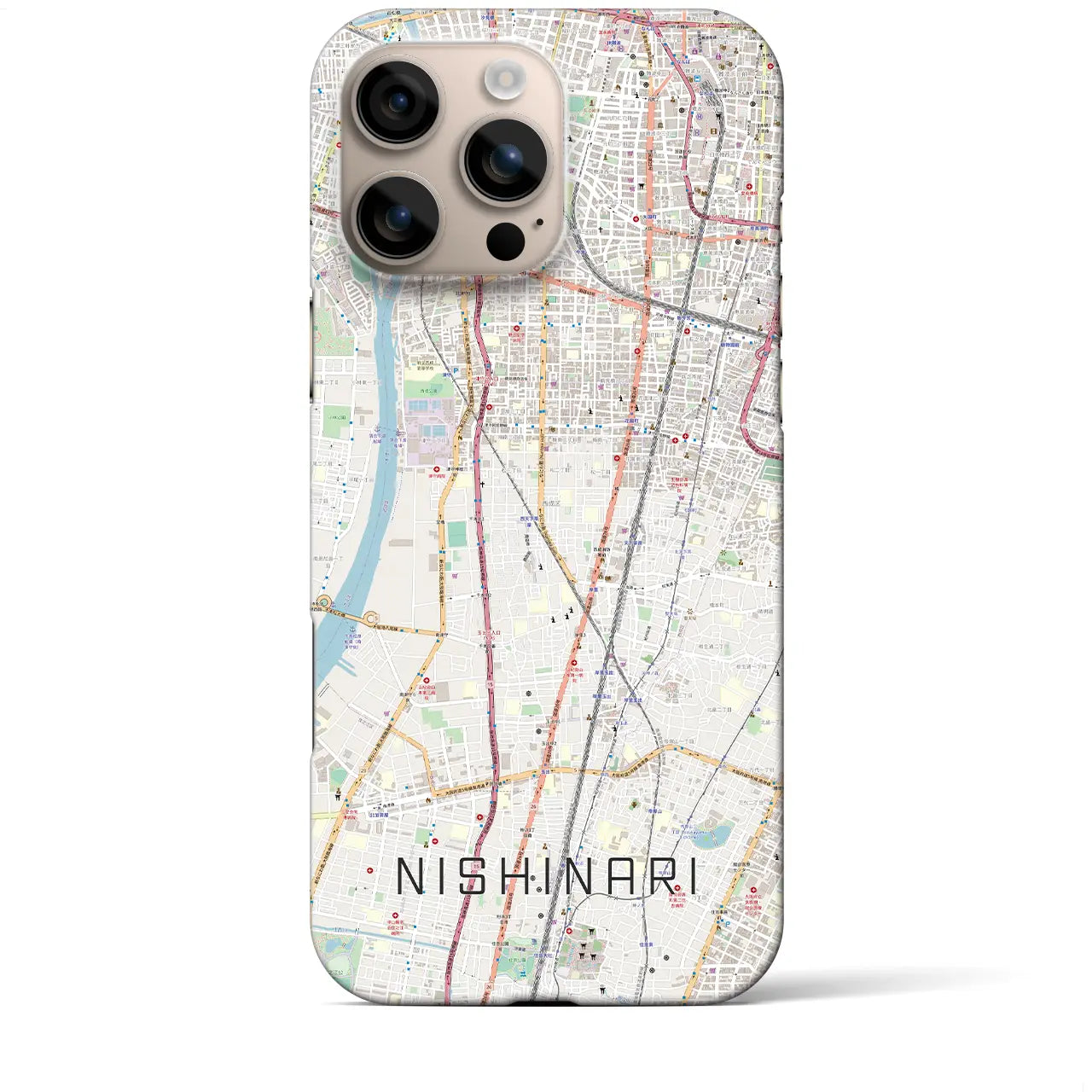 【西成(大阪府)】地図柄iPhoneケース(バックカバータイプ)