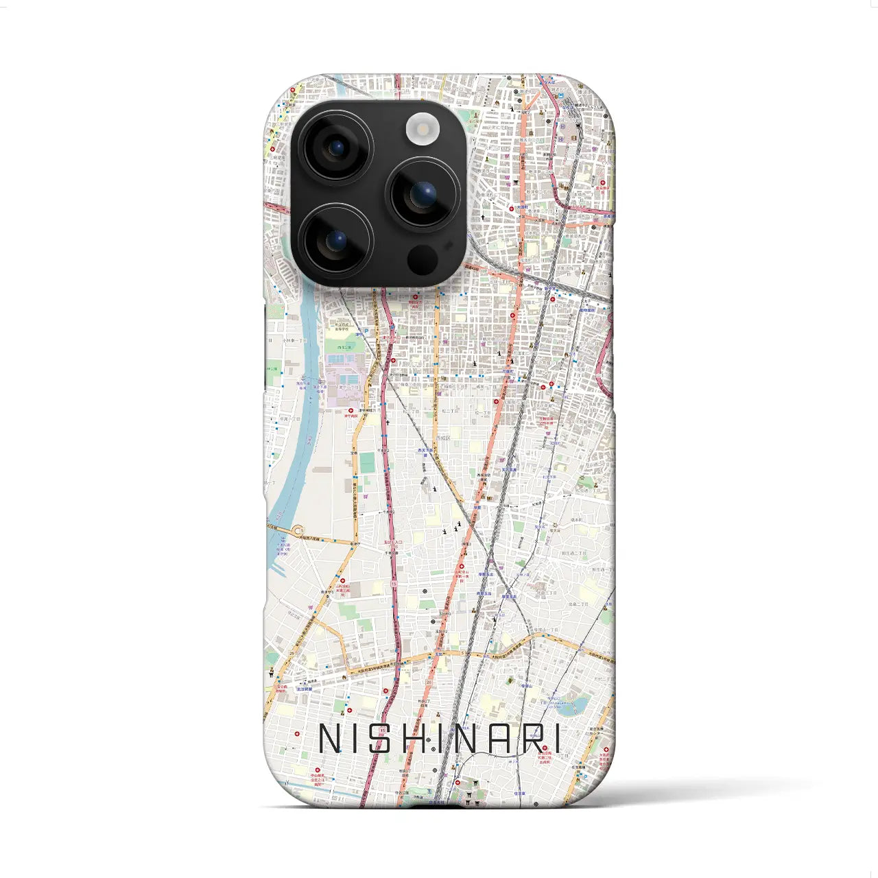 【西成(大阪府)】地図柄iPhoneケース(バックカバータイプ)