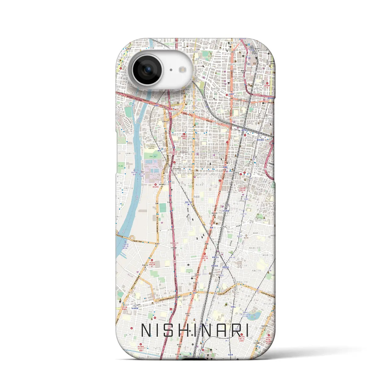 【西成(大阪府)】地図柄iPhoneケース(バックカバータイプ)