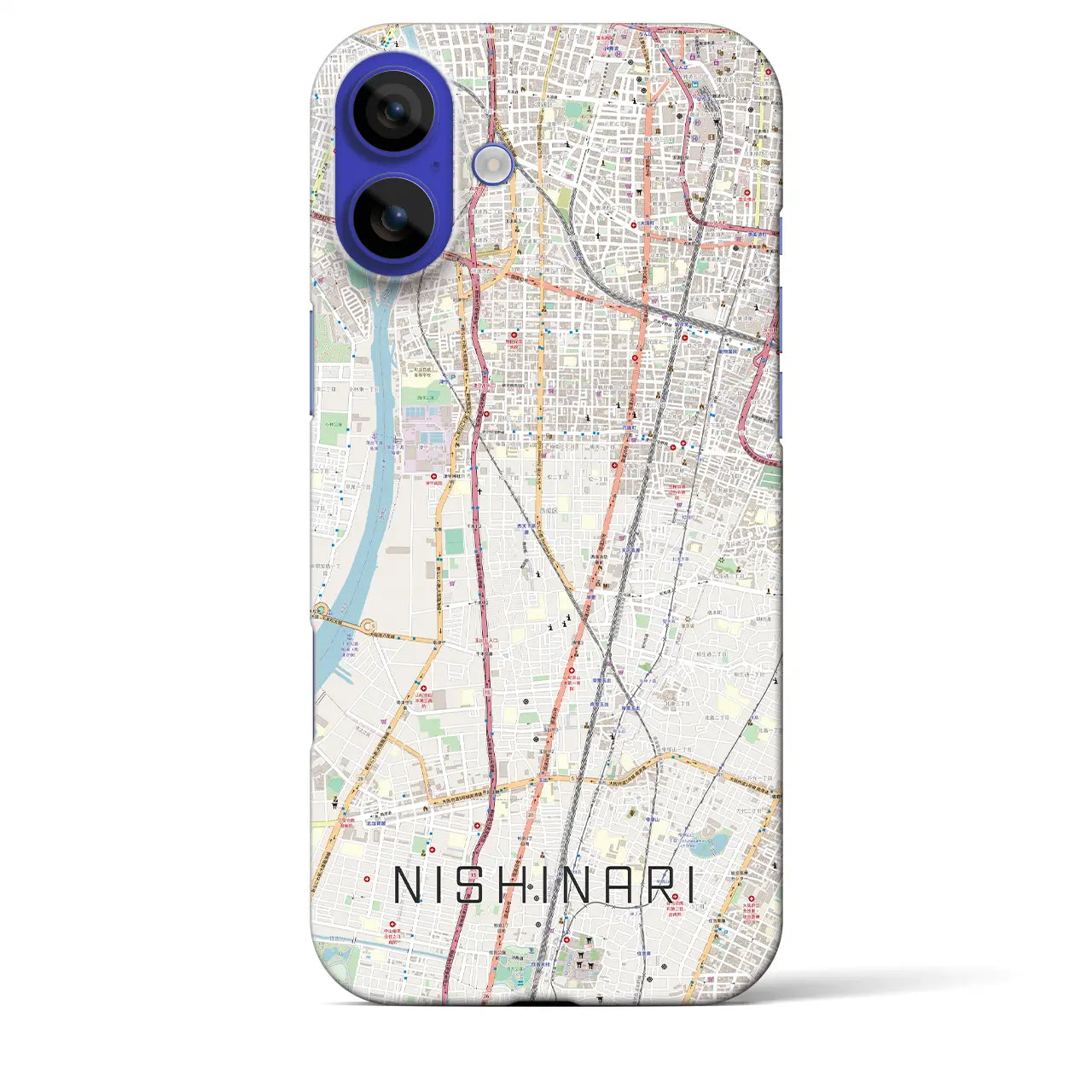 【西成(大阪府)】地図柄iPhoneケース(バックカバータイプ)ナチュラル・iPhone 16 Pro Max 用