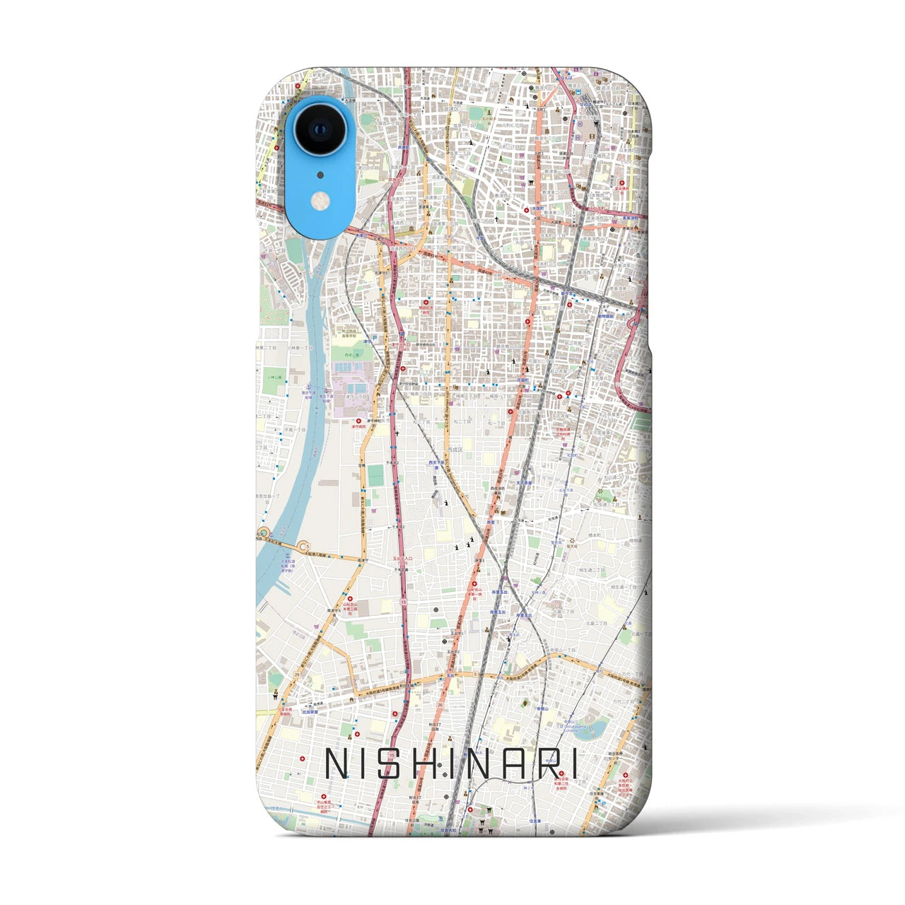 【西成(大阪府)】地図柄iPhoneケース(バックカバータイプ)