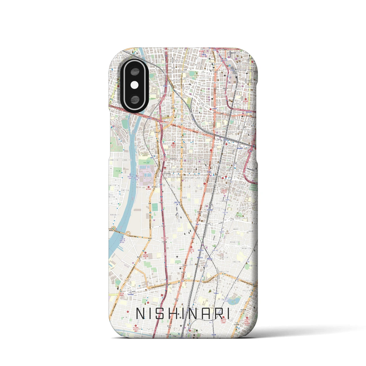 【西成(大阪府)】地図柄iPhoneケース(バックカバータイプ)