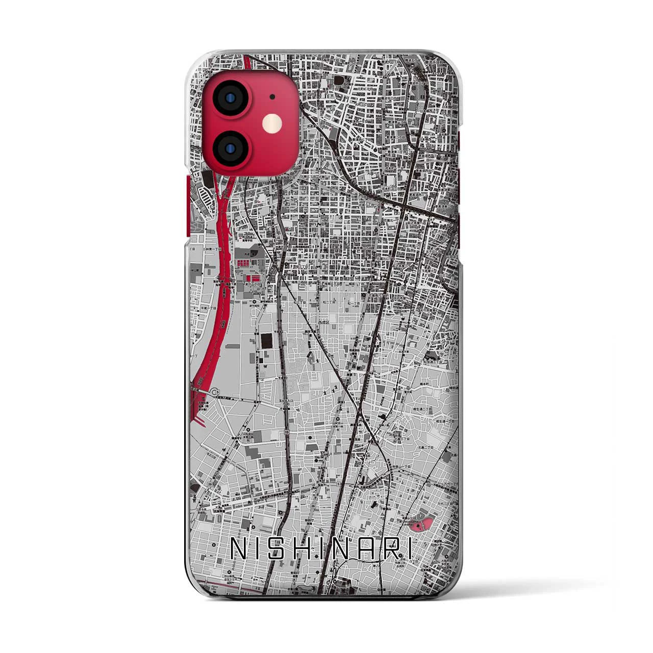 【西成(大阪府)】地図柄iPhoneケース(クリアタイプ)