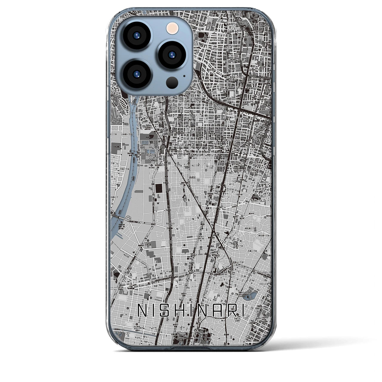 【西成(大阪府)】地図柄iPhoneケース(クリアタイプ)