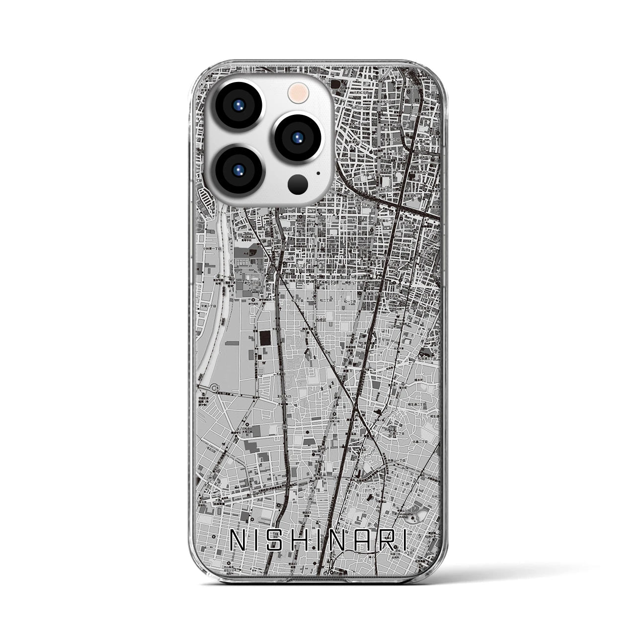 【西成(大阪府)】地図柄iPhoneケース(クリアタイプ)