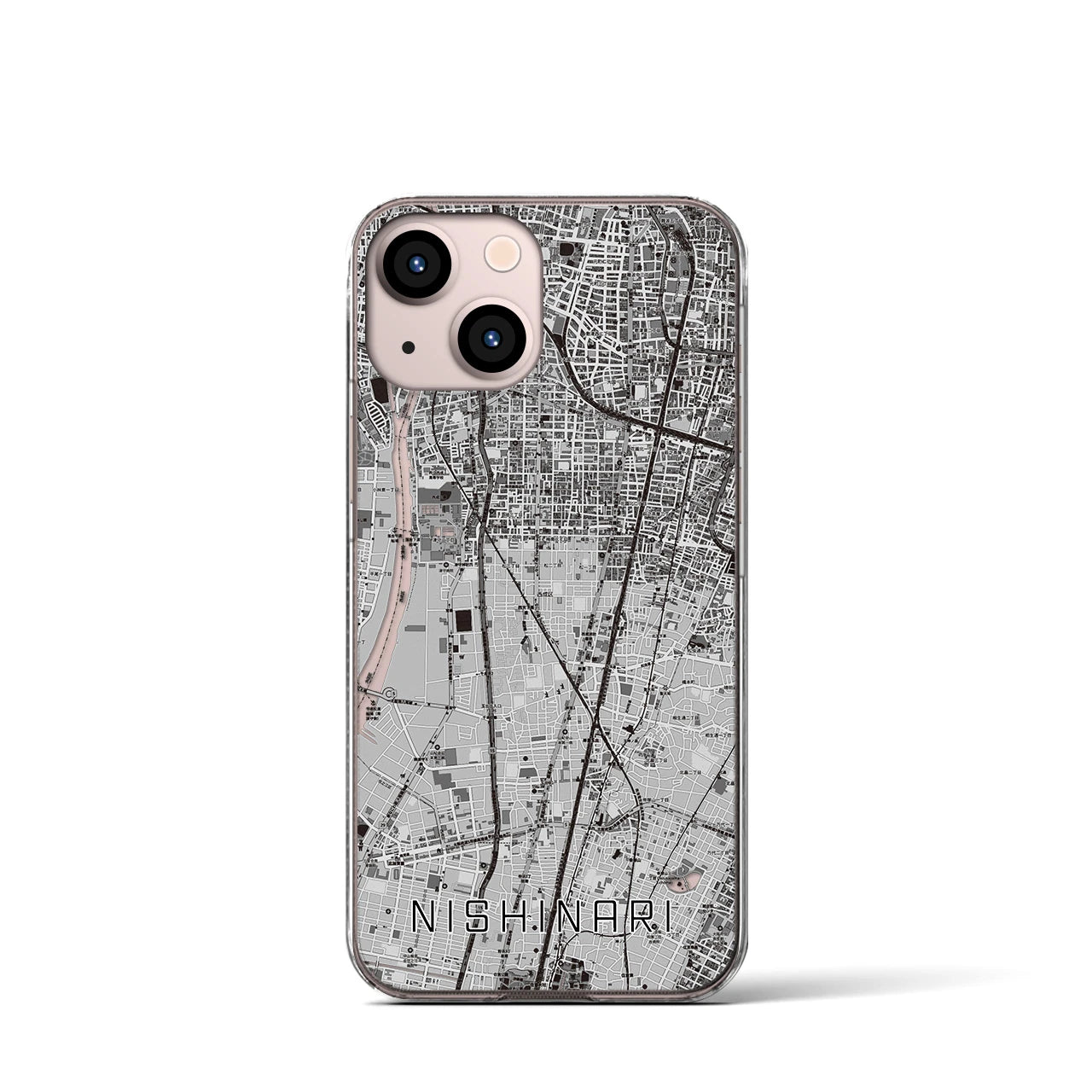 【西成(大阪府)】地図柄iPhoneケース(クリアタイプ)