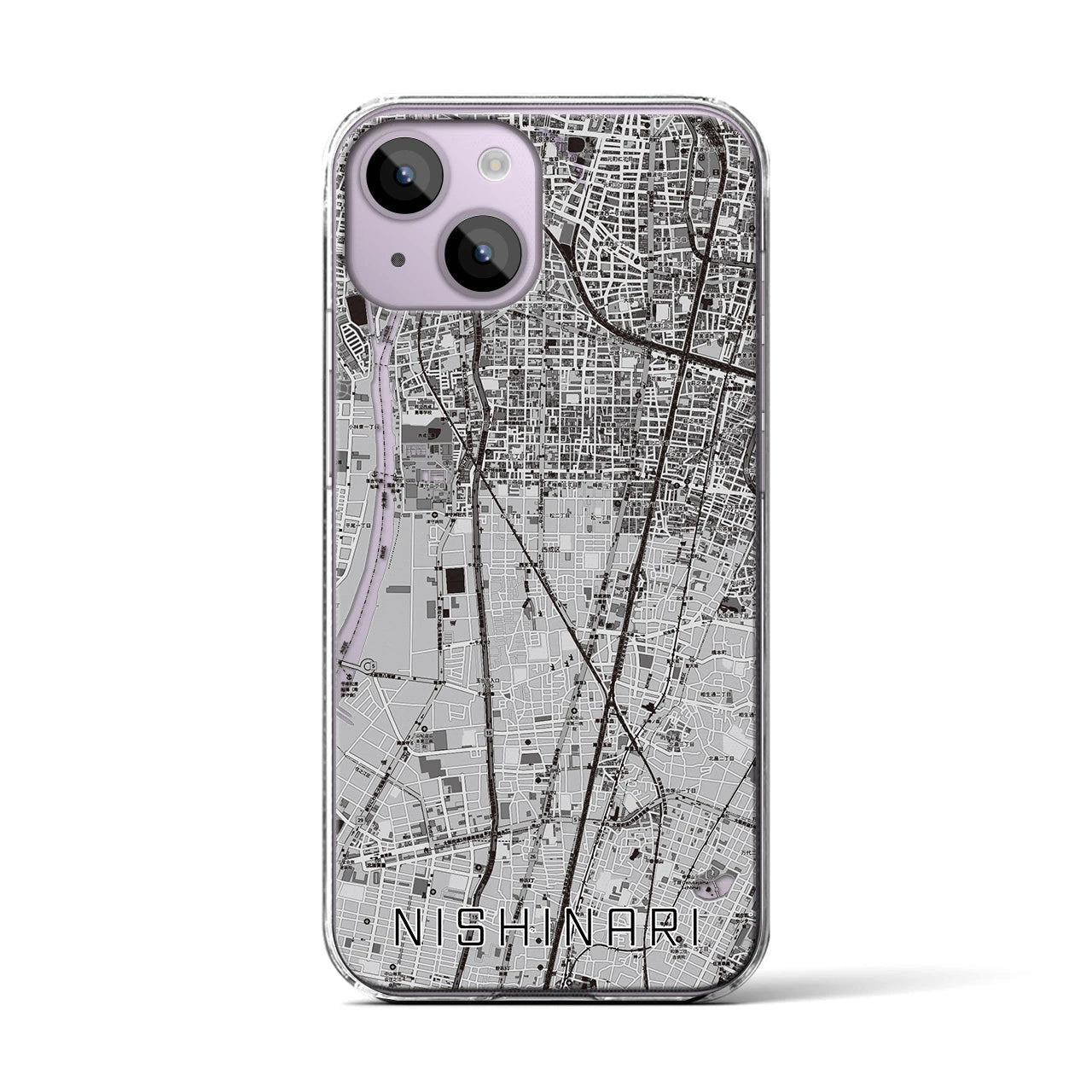 【西成(大阪府)】地図柄iPhoneケース(クリアタイプ)
