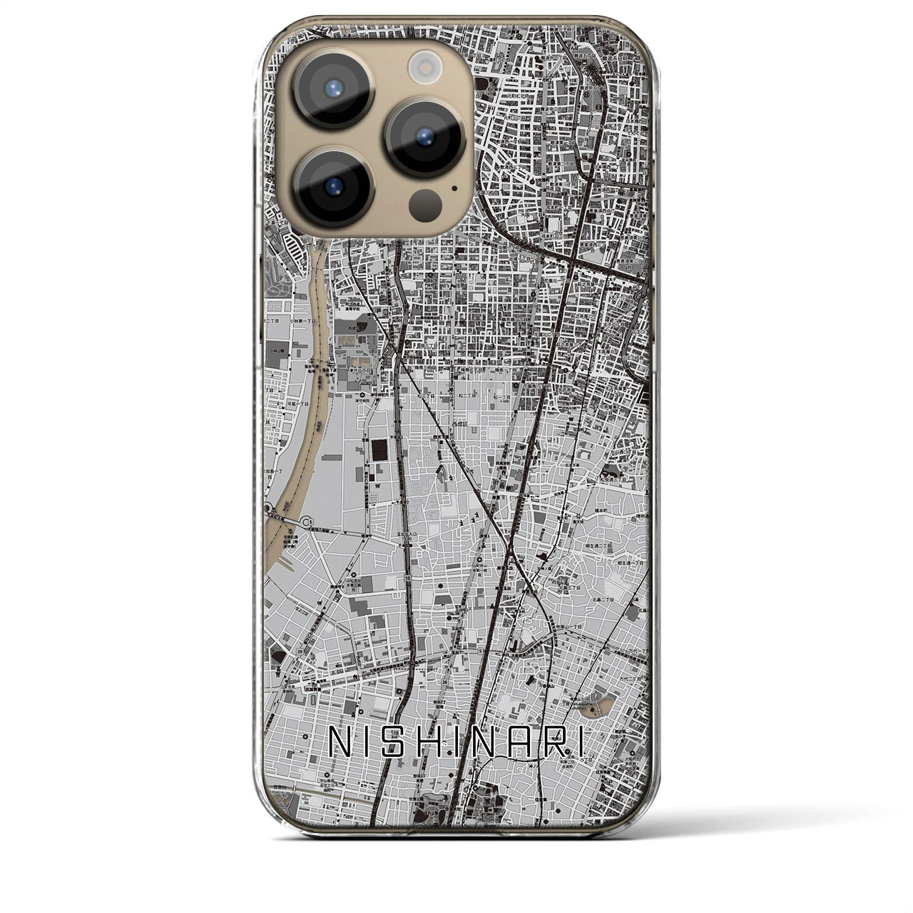 【西成(大阪府)】地図柄iPhoneケース(クリアタイプ)