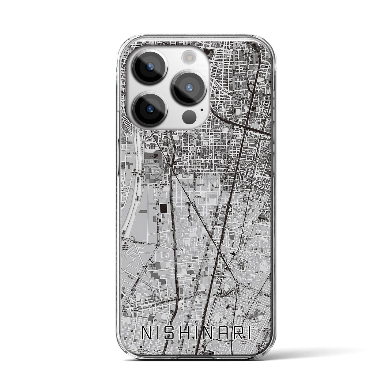 【西成(大阪府)】地図柄iPhoneケース(クリアタイプ)