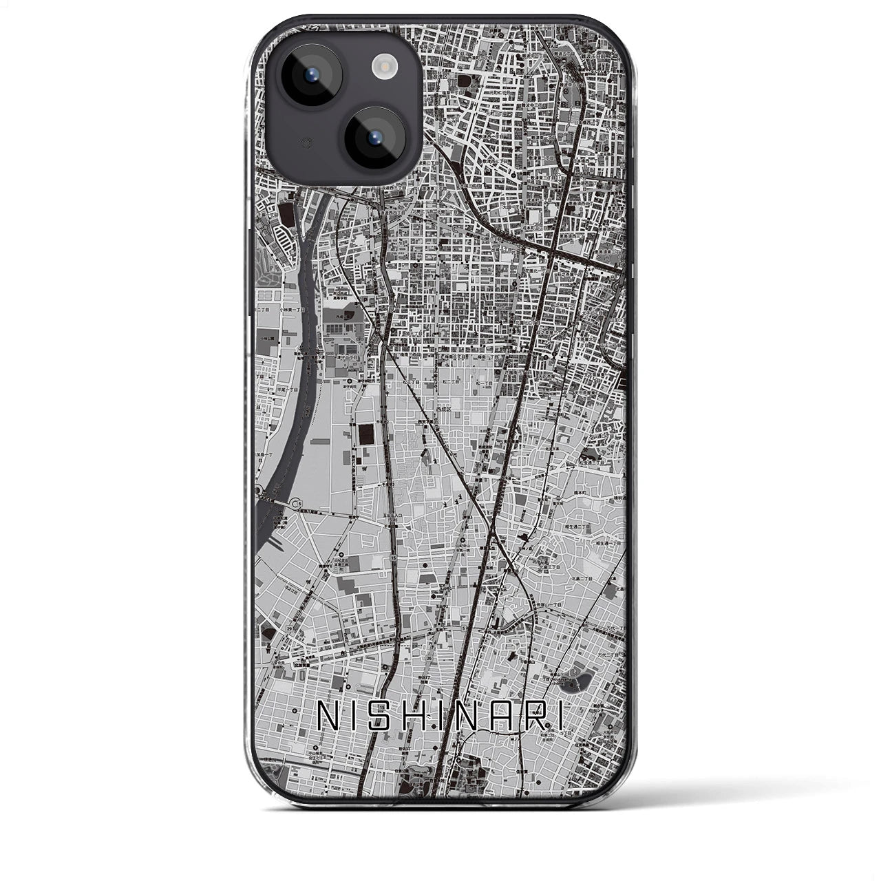 【西成(大阪府)】地図柄iPhoneケース(クリアタイプ)