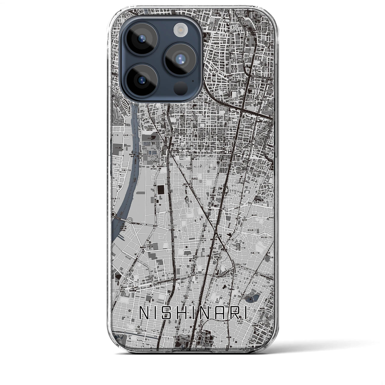 【西成(大阪府)】地図柄iPhoneケース(クリアタイプ)