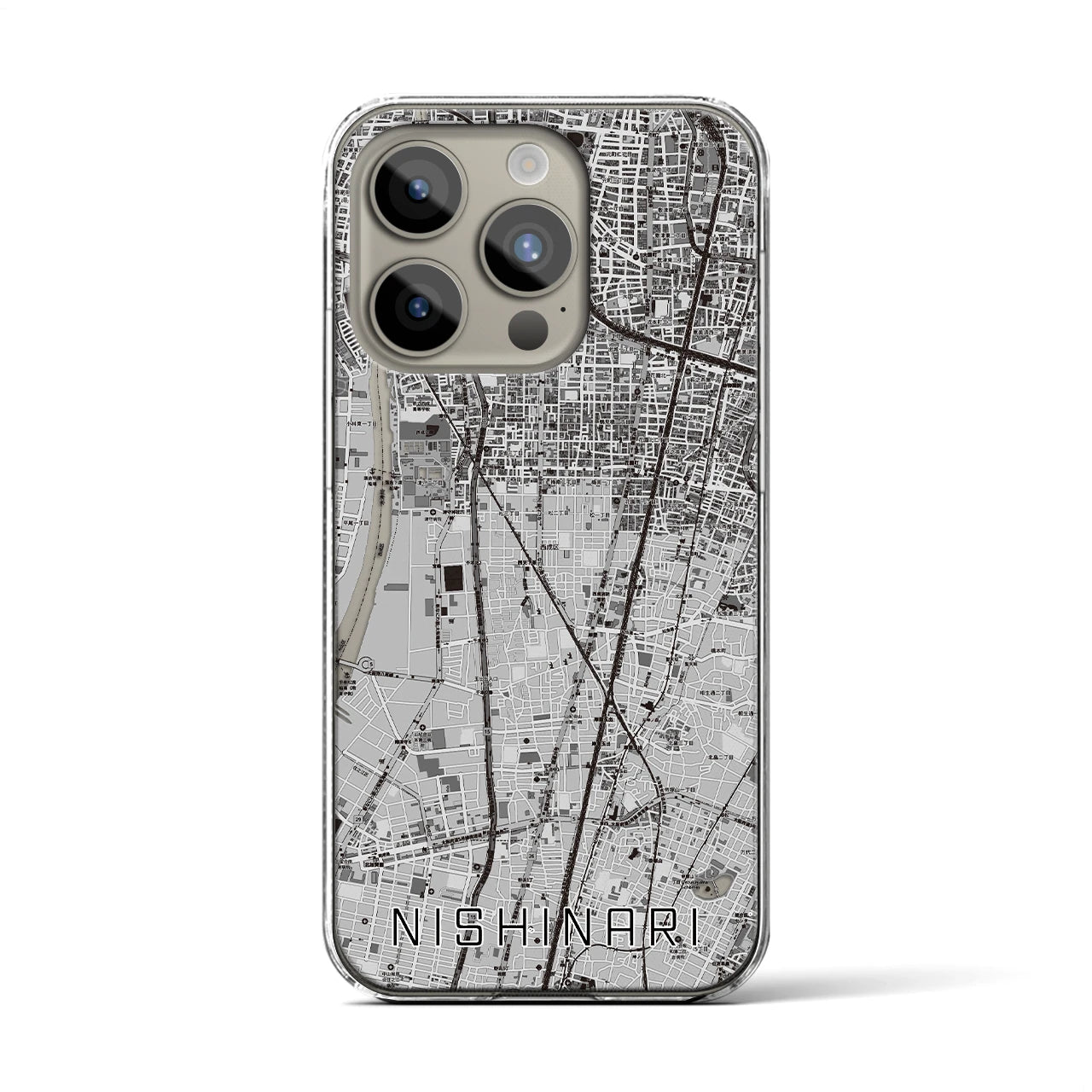 【西成(大阪府)】地図柄iPhoneケース(クリアタイプ)
