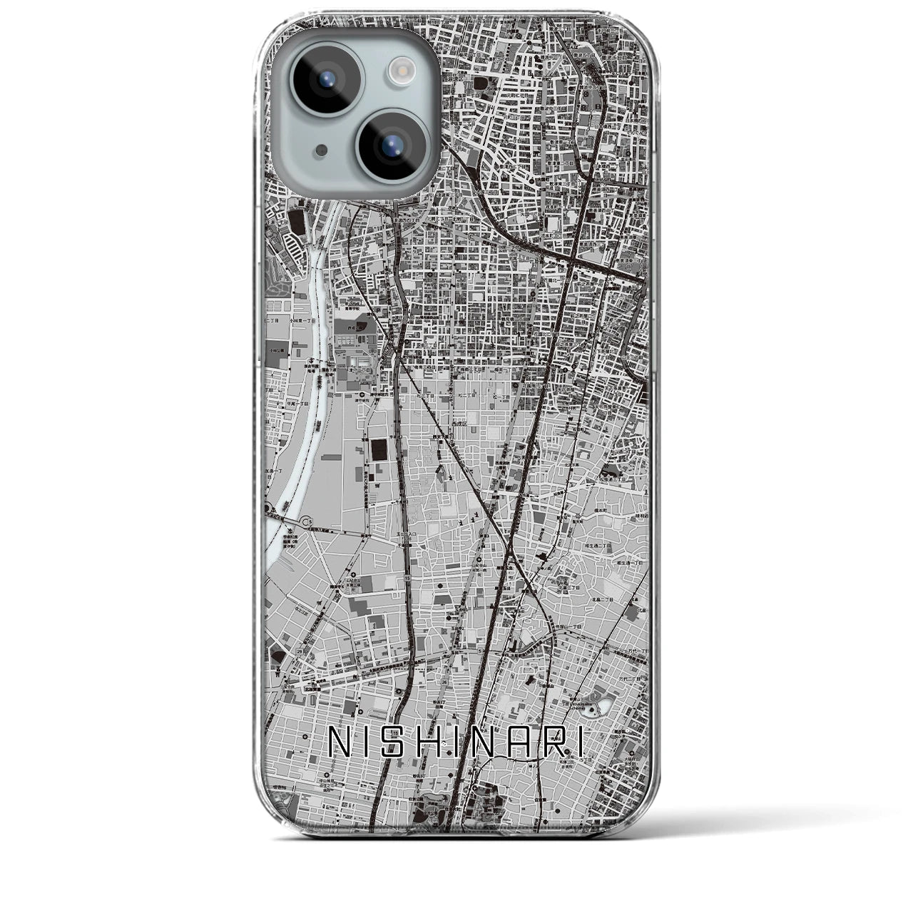 【西成(大阪府)】地図柄iPhoneケース(クリアタイプ)