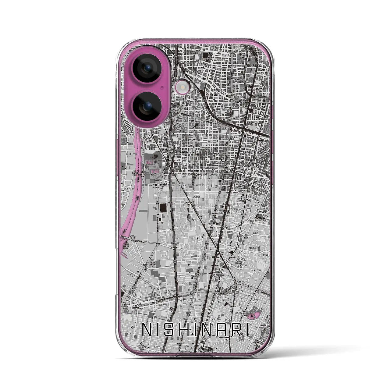【西成(大阪府)】地図柄iPhoneケース(クリアタイプ)