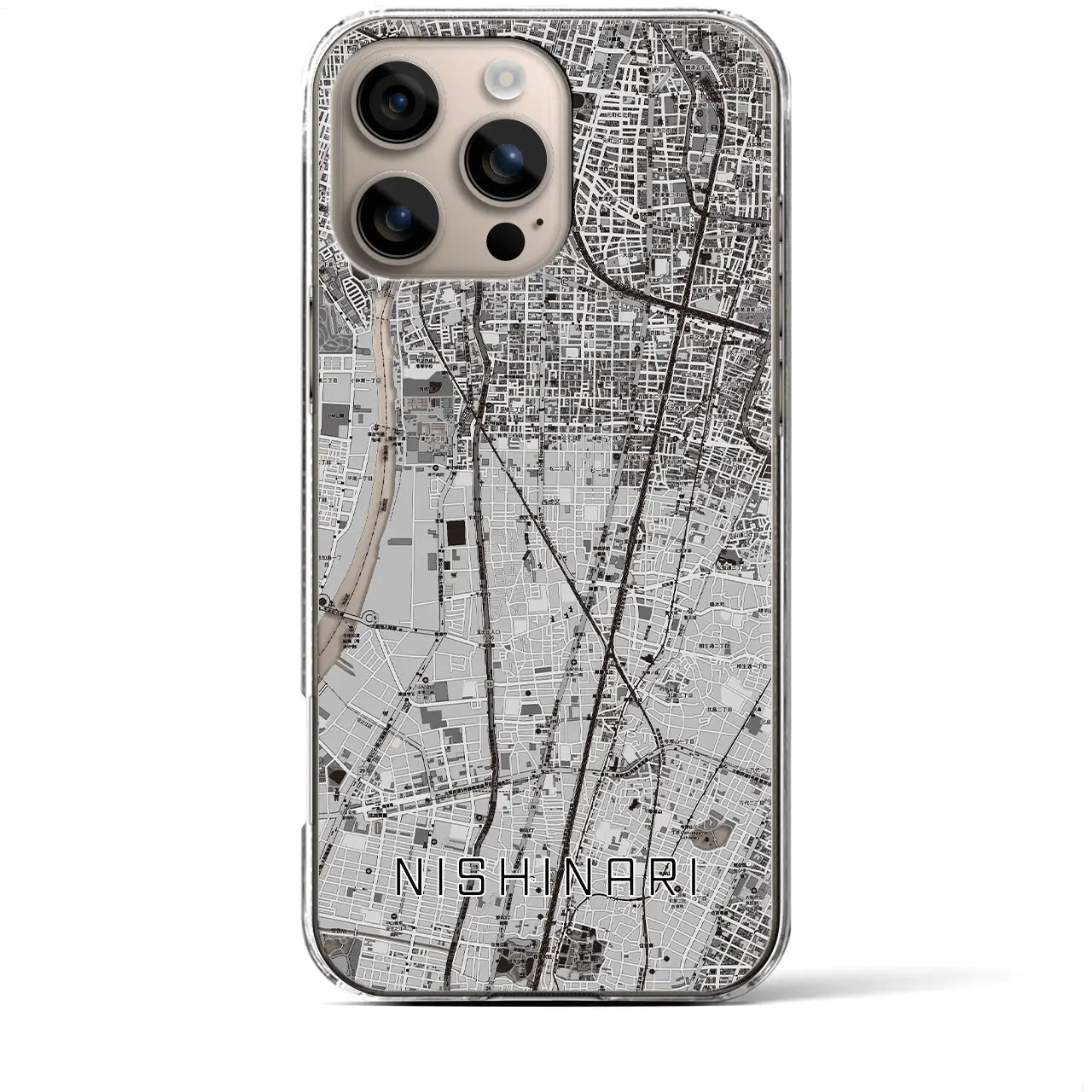 【西成(大阪府)】地図柄iPhoneケース(クリアタイプ)