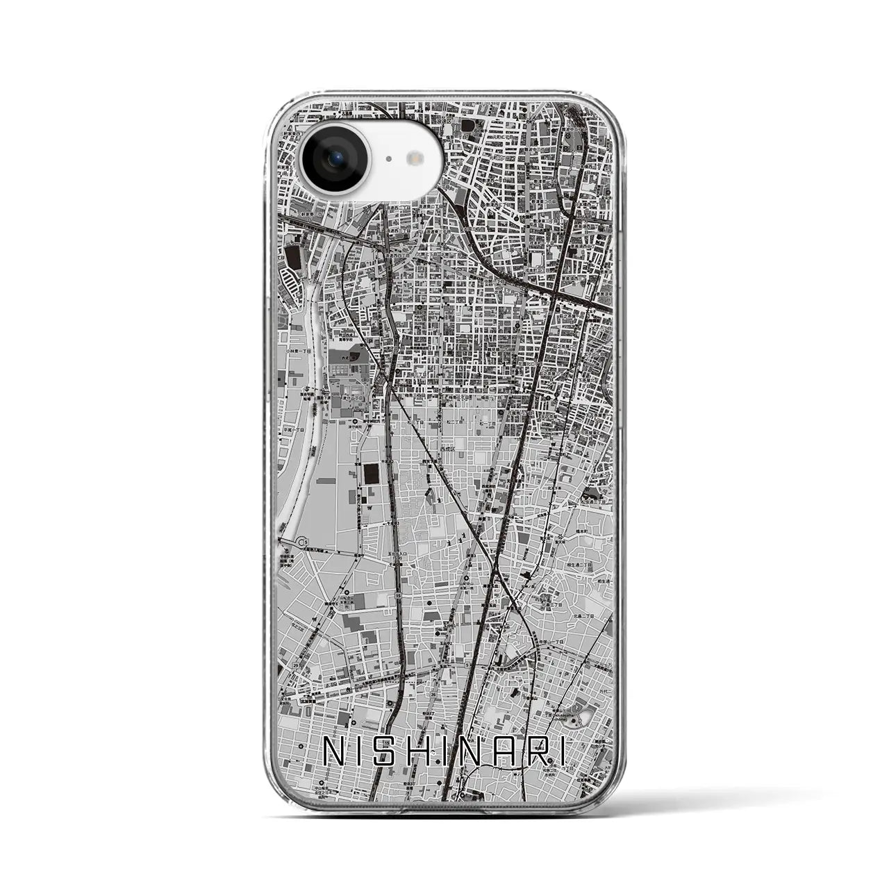 【西成(大阪府)】地図柄iPhoneケース(クリアタイプ)