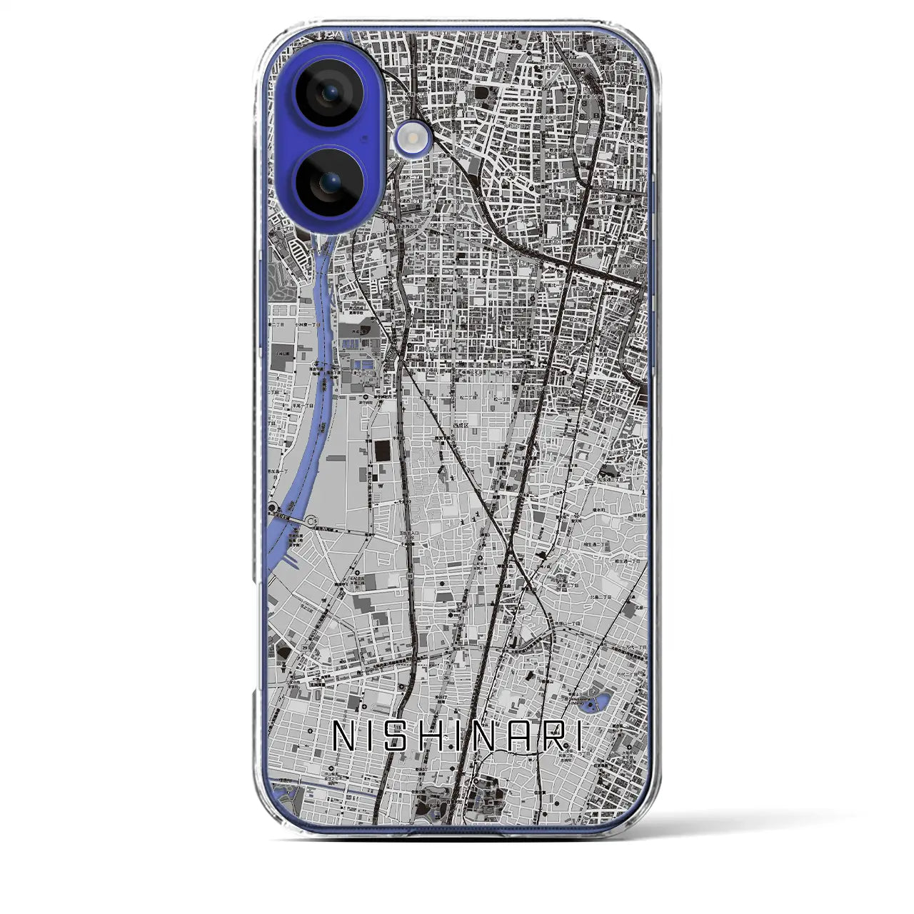 【西成(大阪府)】地図柄iPhoneケース(クリアタイプ)