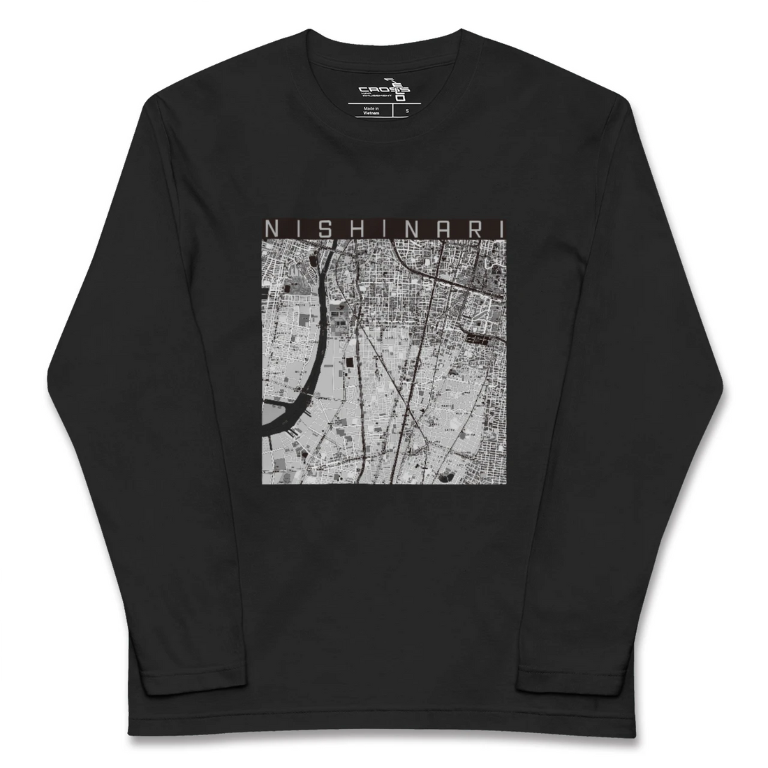 【西成(大阪府)】地図柄ロングスリーブTシャツ