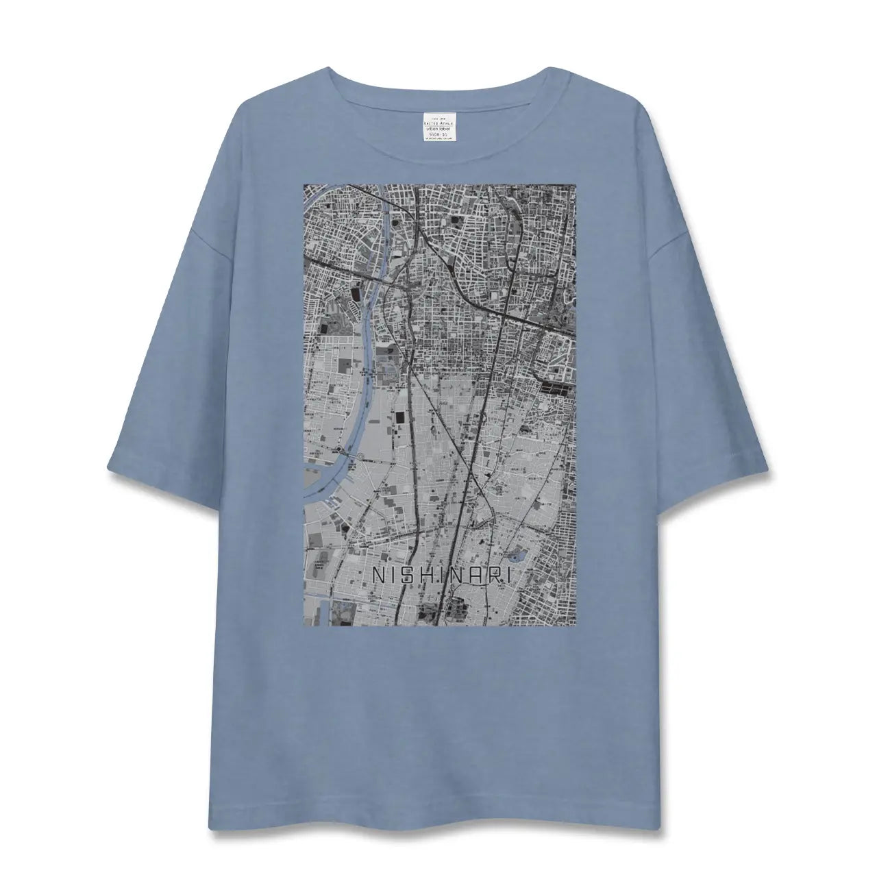 【西成(大阪府)】地図柄ビッグシルエットTシャツ