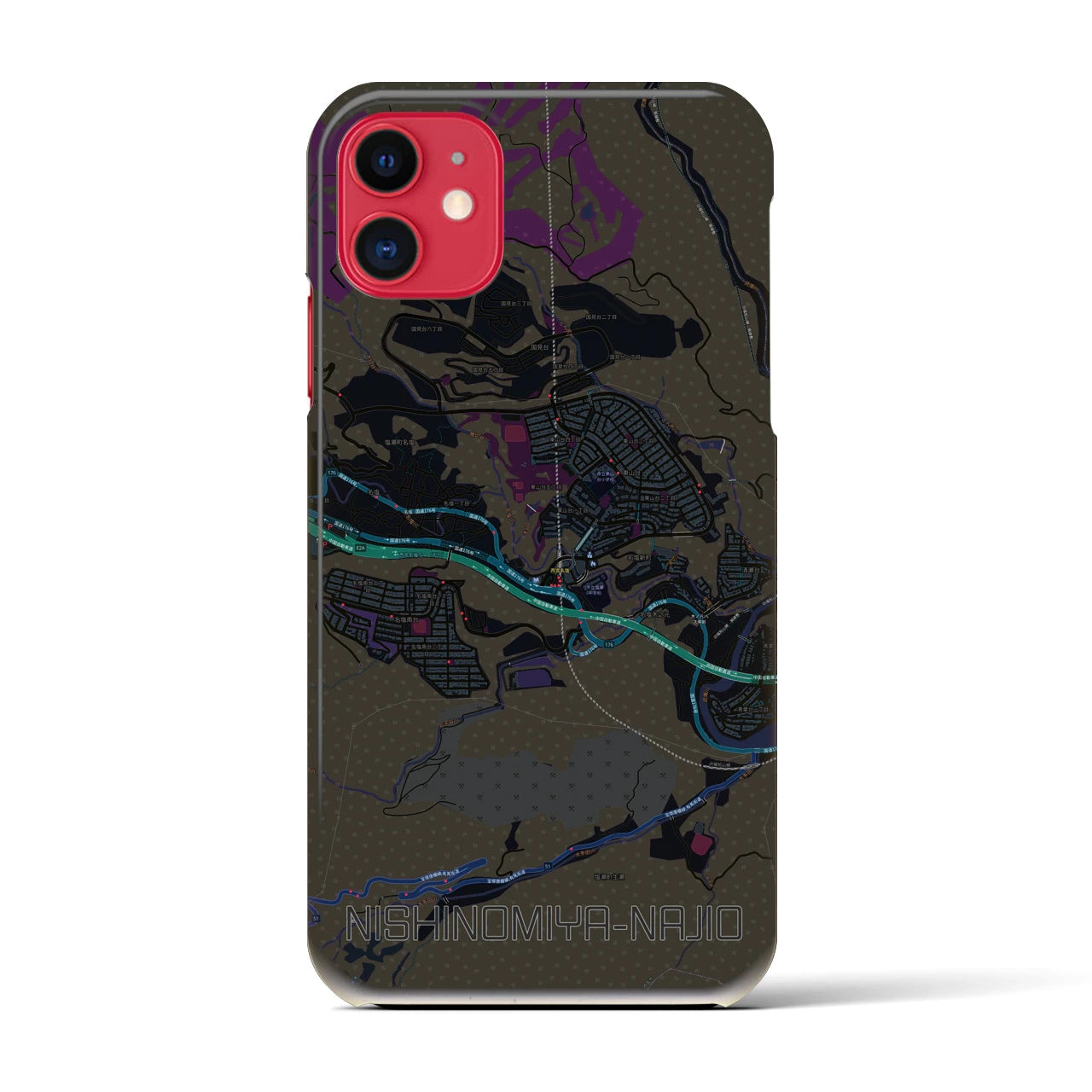 【西宮名塩(兵庫県)】地図柄iPhoneケース(バックカバータイプ)