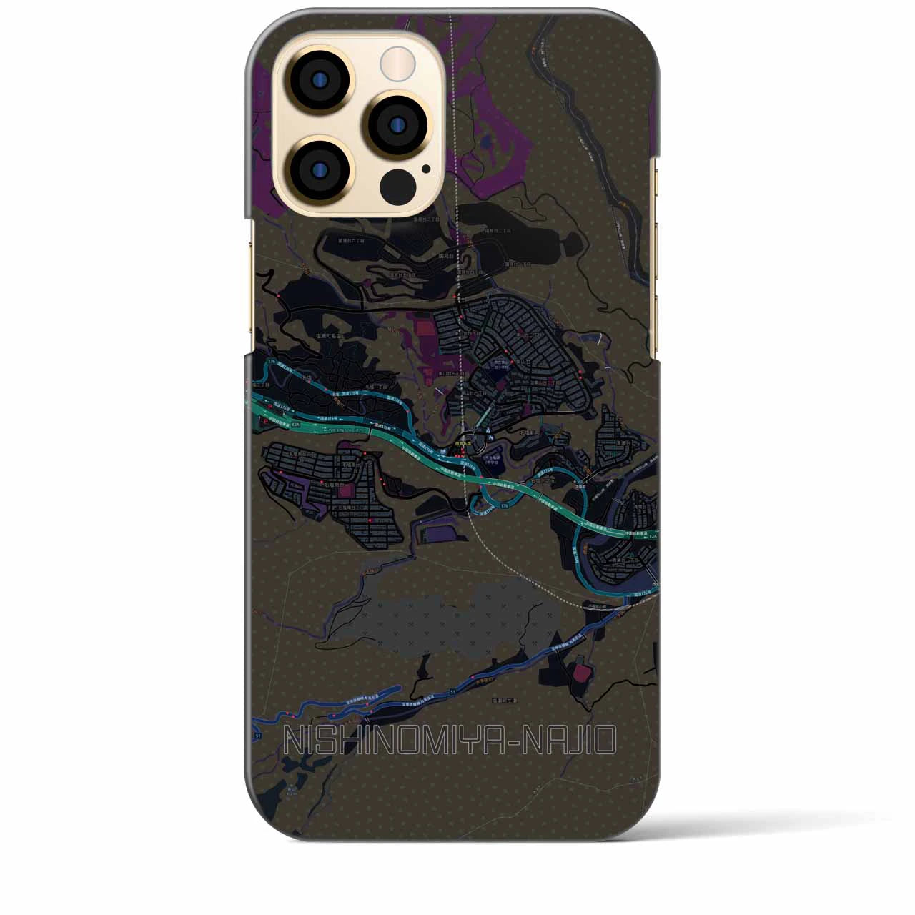 【西宮名塩(兵庫県)】地図柄iPhoneケース(バックカバータイプ)