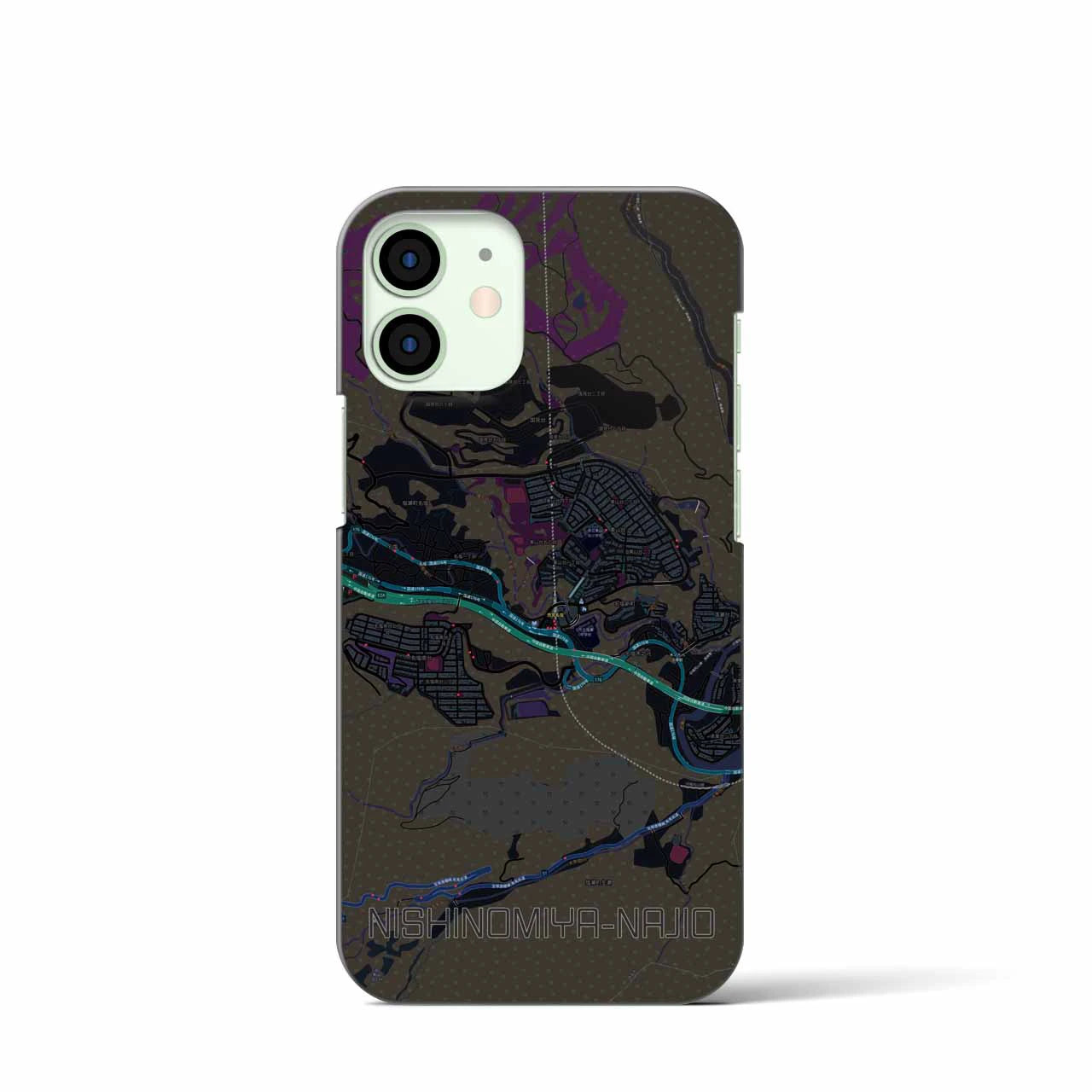【西宮名塩(兵庫県)】地図柄iPhoneケース(バックカバータイプ)