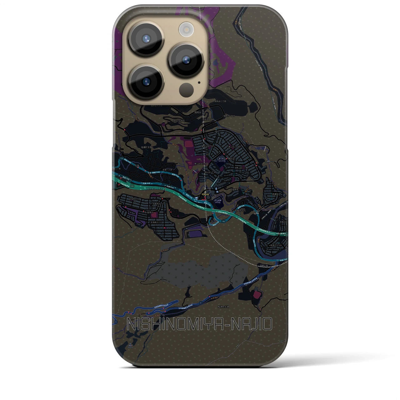 【西宮名塩(兵庫県)】地図柄iPhoneケース(バックカバータイプ)