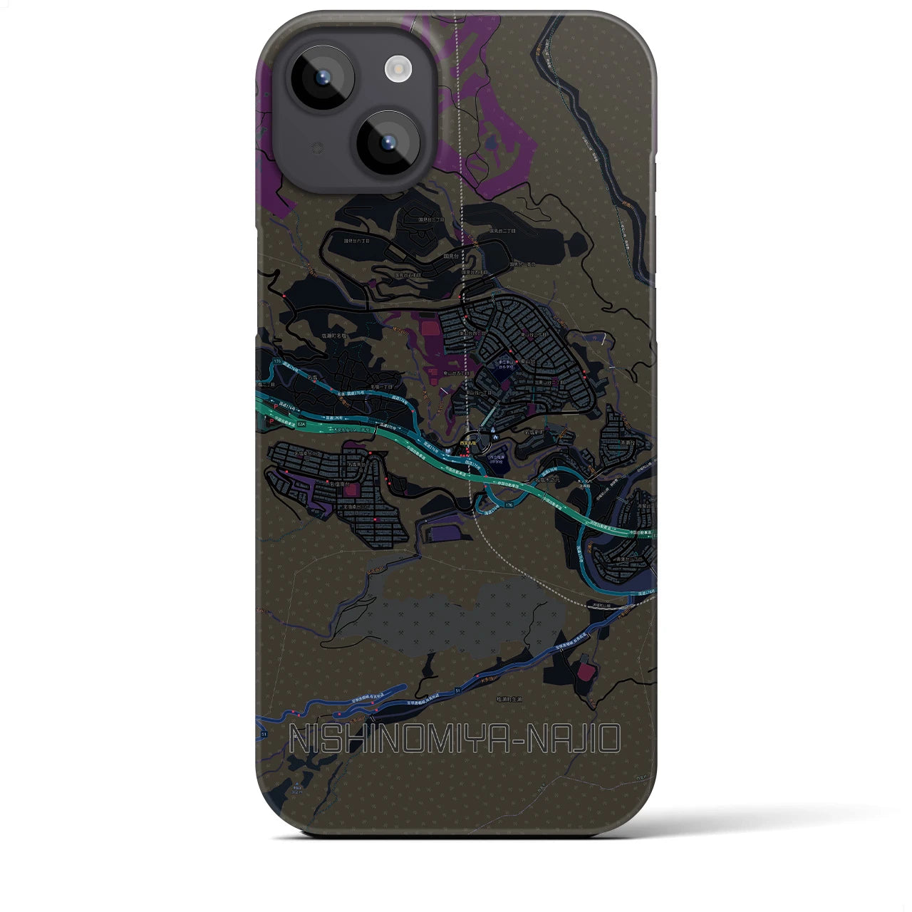 【西宮名塩(兵庫県)】地図柄iPhoneケース(バックカバータイプ)