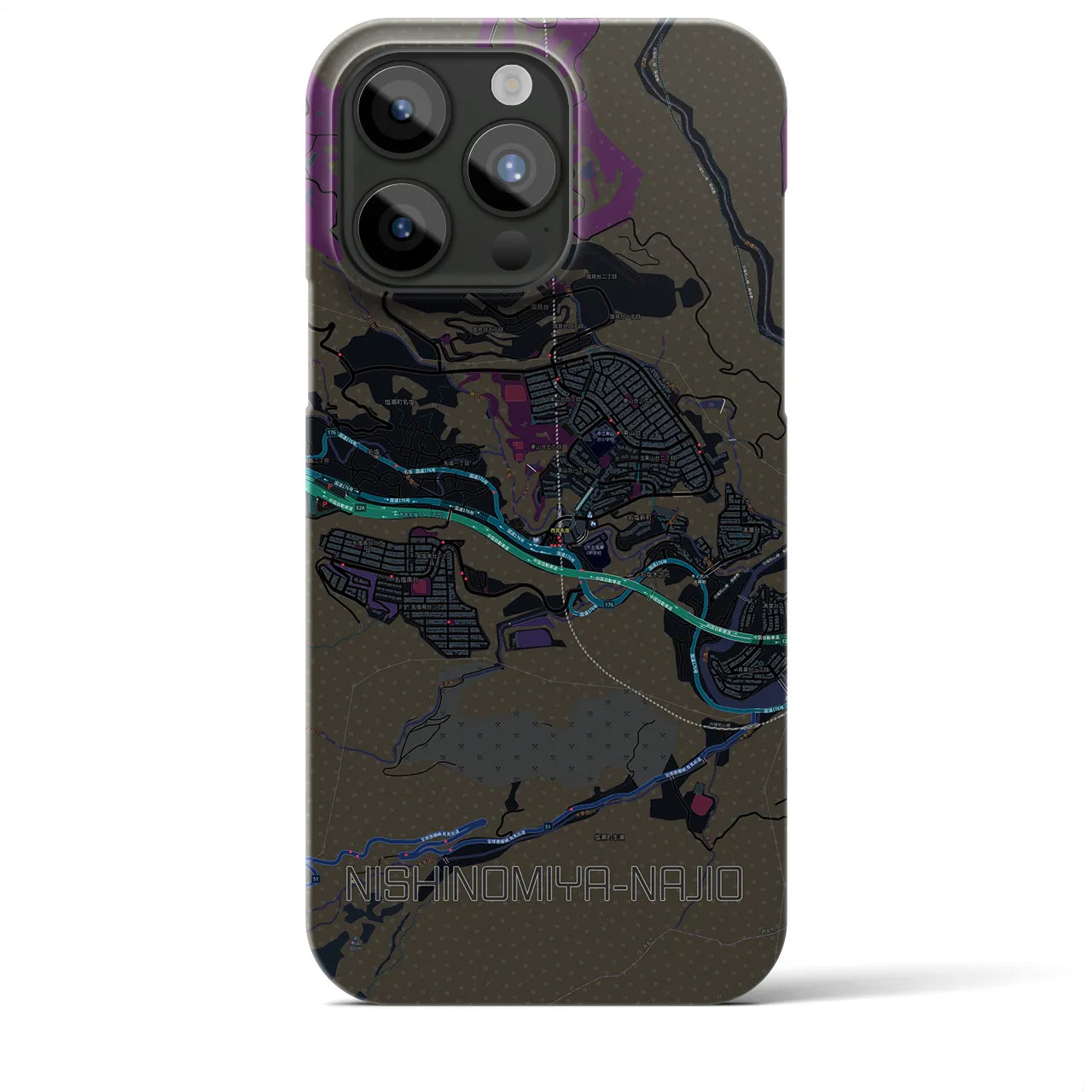 【西宮名塩(兵庫県)】地図柄iPhoneケース(バックカバータイプ)