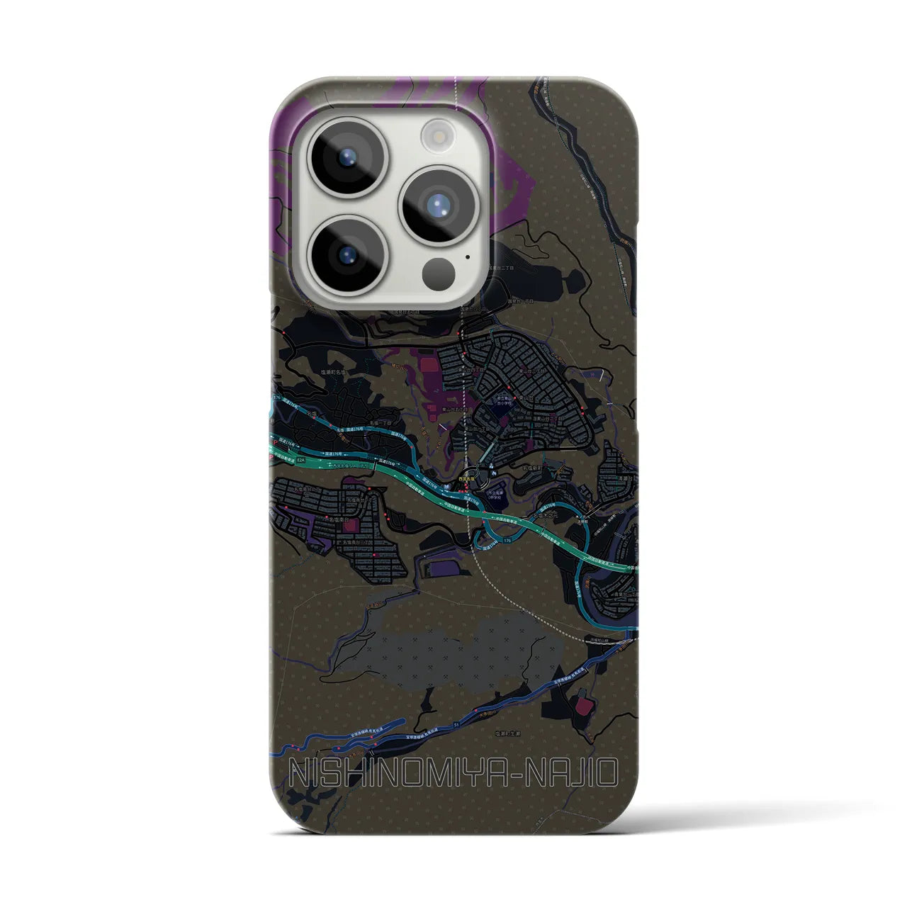 【西宮名塩(兵庫県)】地図柄iPhoneケース(バックカバータイプ)